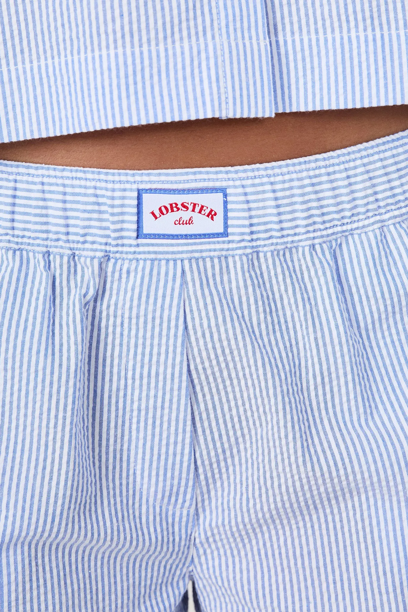 Женские голубые шорты в полоску SEANY 4