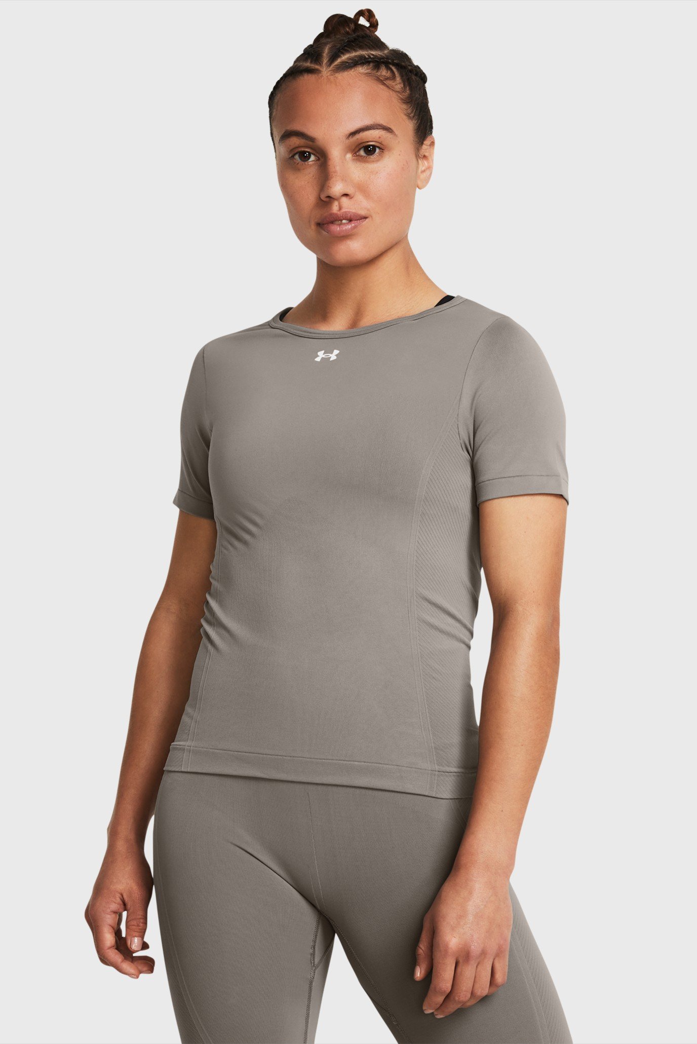 Женская серая футболка UA Train Seamless SS-GRY 1