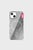 Серый чехол для телефона Diesel Clear Case monogram magsafe for iPhone 14