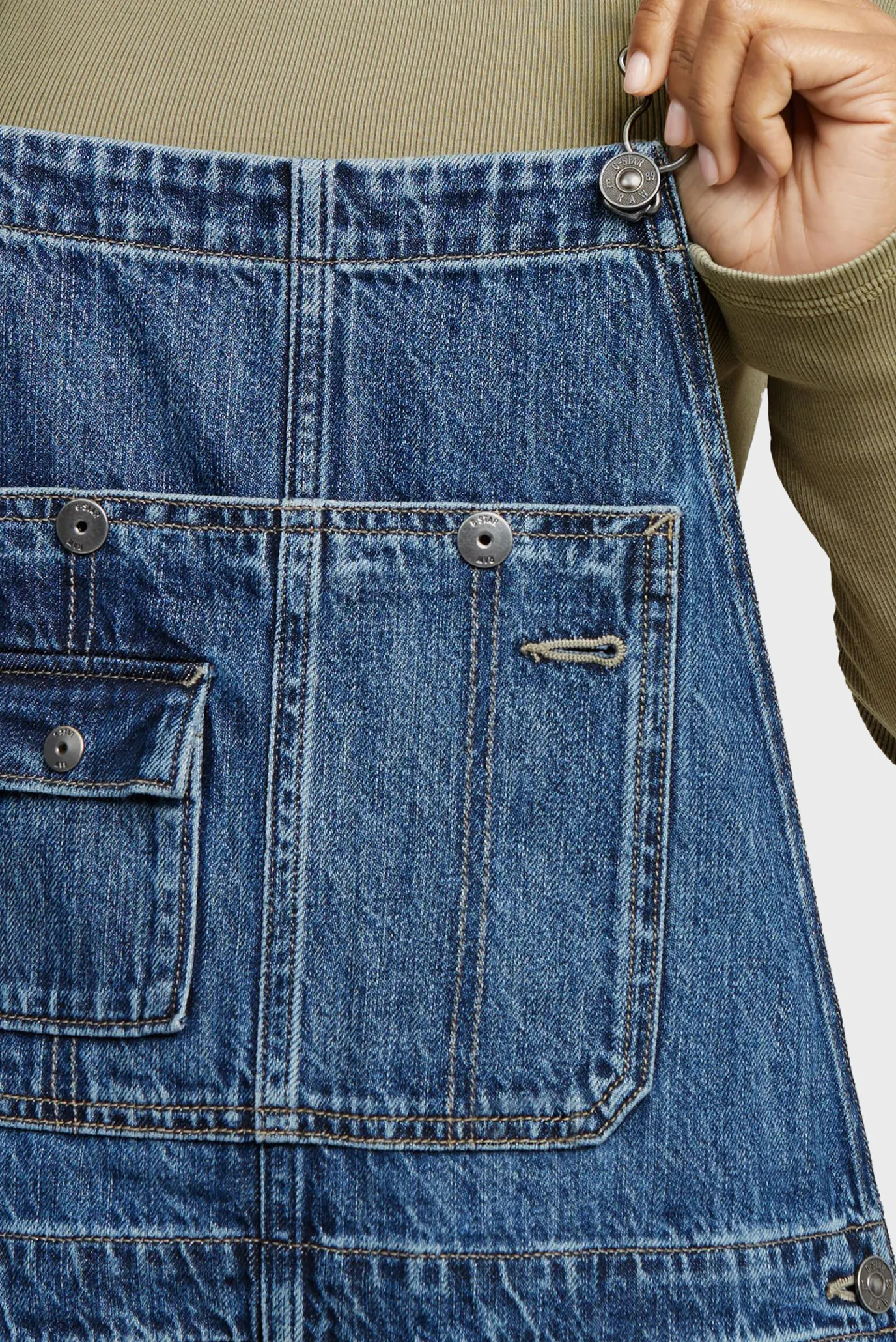 Жіночий синій джинсовий комбінезон Bowey 4