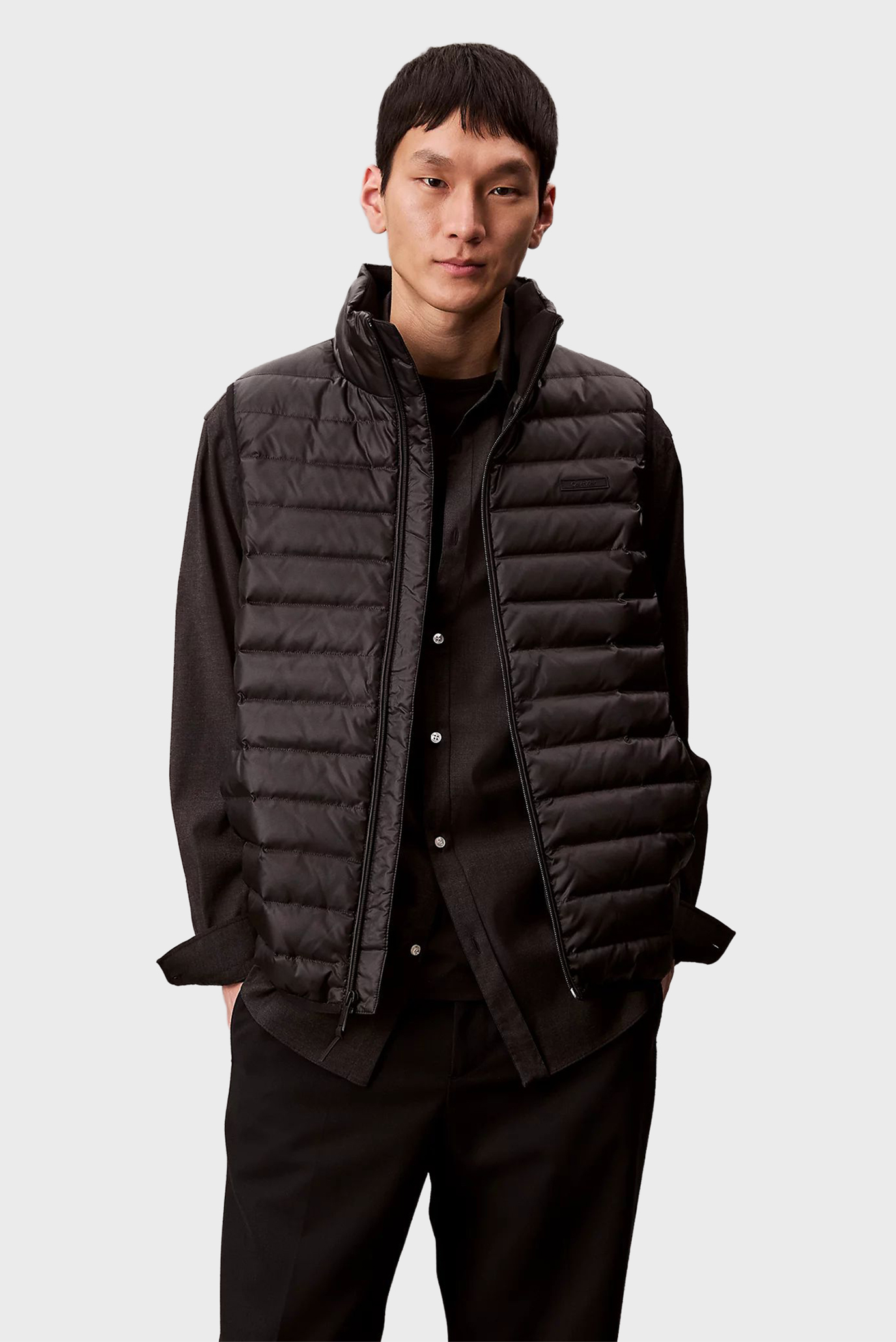 Мужской черный жилет SLVLSS LT WT NYLON PUFFER VEST Черный L Calvin Klein LV04LC509G Мужской черный жилет SLVLSS LT WT NYLON PUFFER VEST Черный L Calvin Klein LV04LC509G