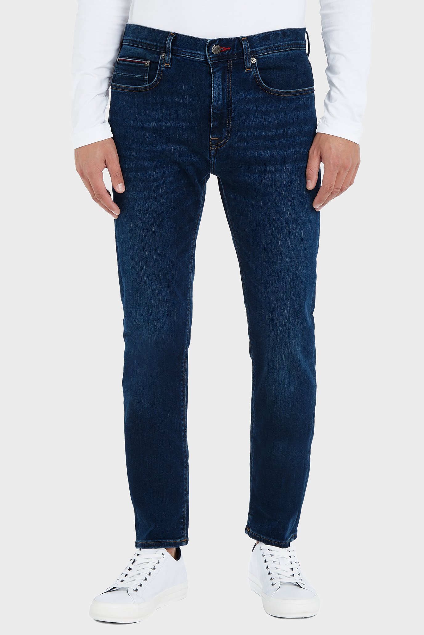 Мужские темно-синие джинсы SLIM BLEECKER PSTR JAVA INDIGO Синий 32-32 Tommy Hilfiger MW0MW26537 Мужские темно-синие джинсы SLIM BLEECKER PSTR JAVA INDIGO Синий 32-32 Tommy Hilfiger MW0MW26537