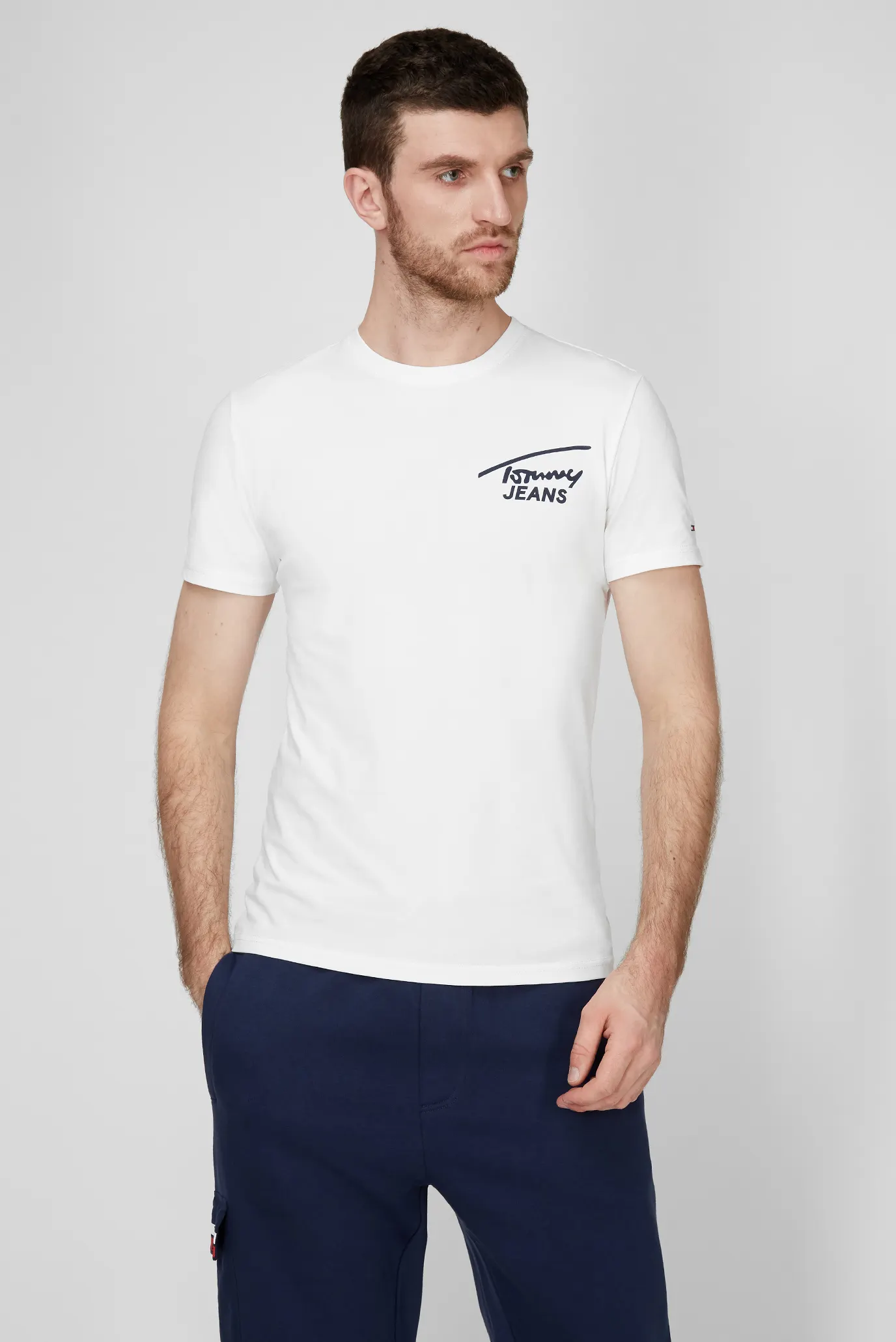 Мужская белая футболка STRETCH CHEST 