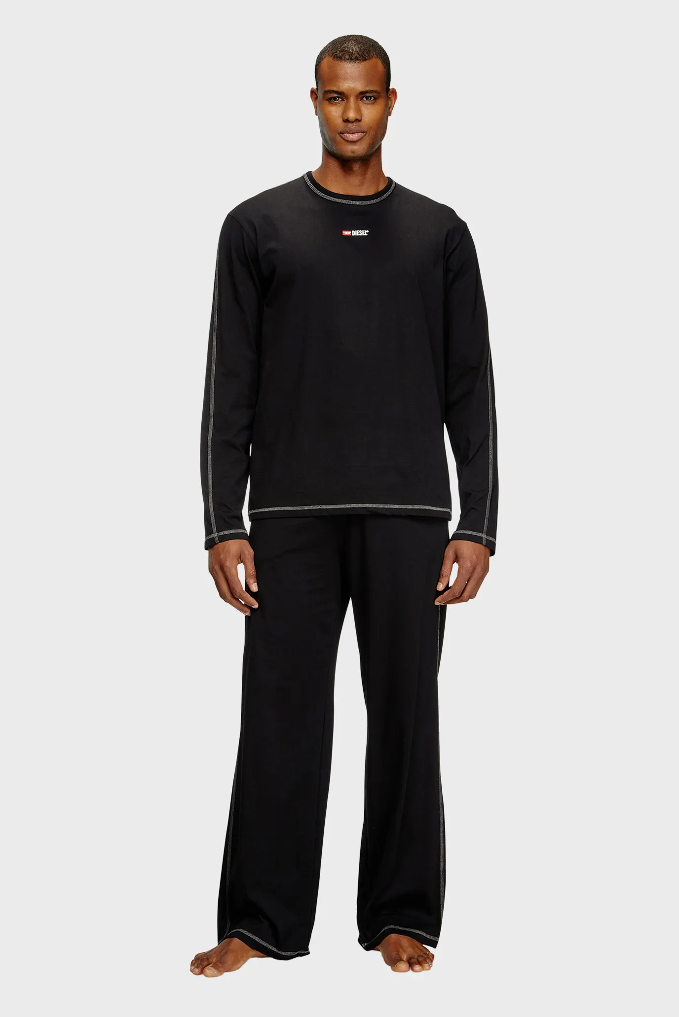 Чоловіча чорна піжама (лонгслів, брюки) SET-NOLAN-D-CORE 1