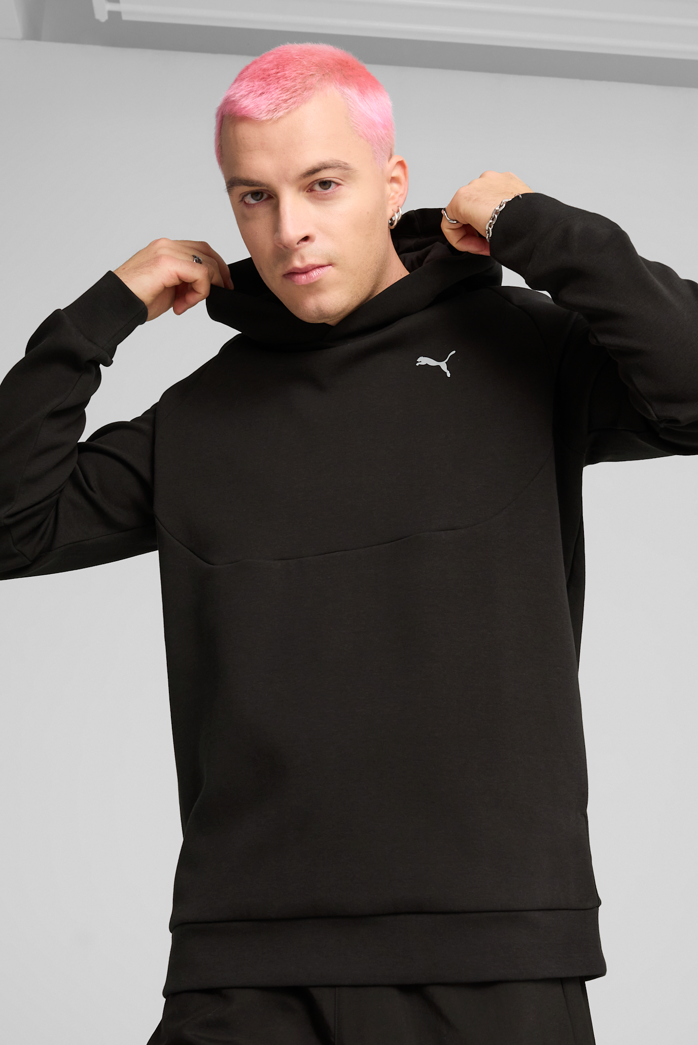 Мужское черное худи PUMATECH Hoodie Men 1