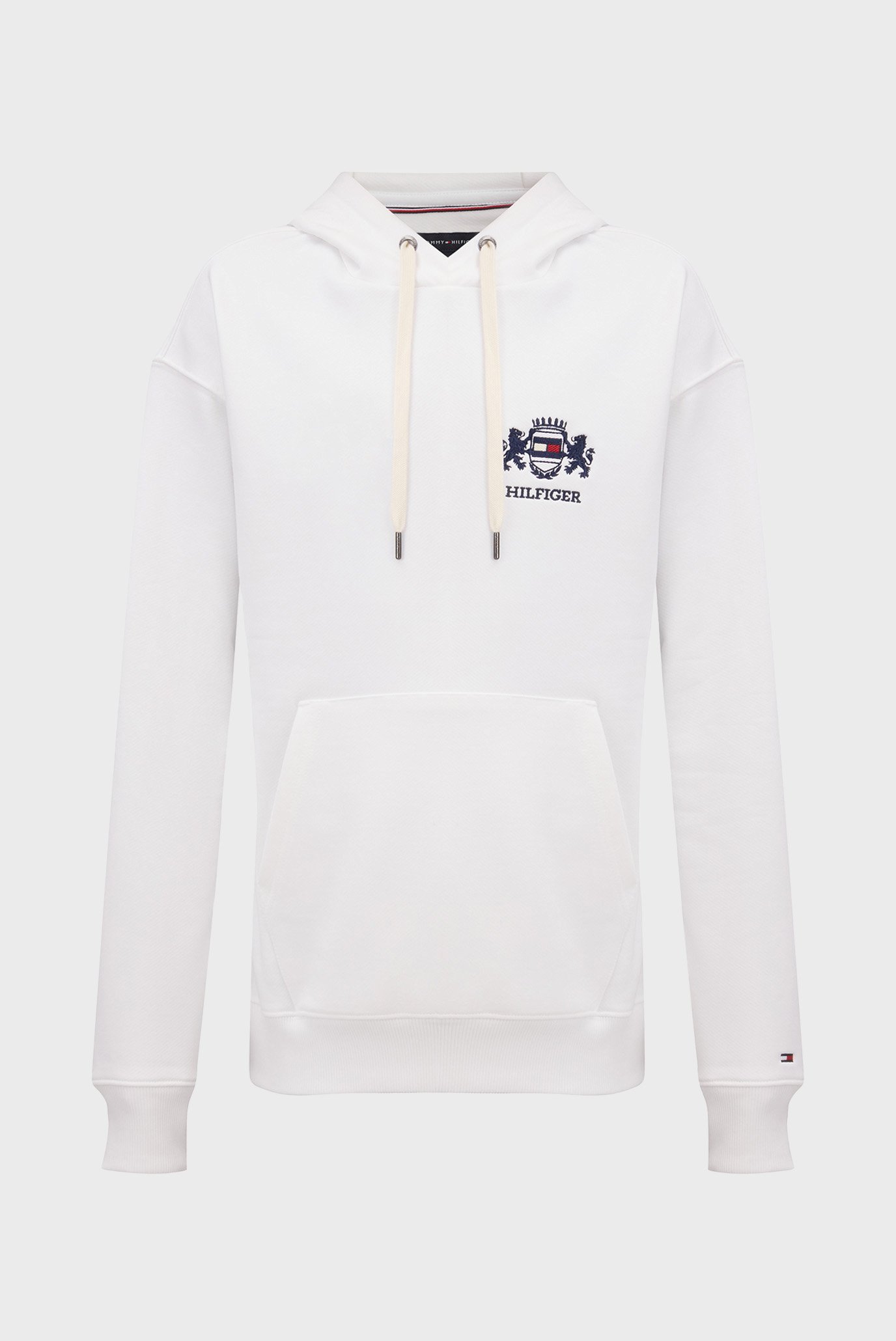 Мужское белое худи HILFIGER SMALL CREST 1