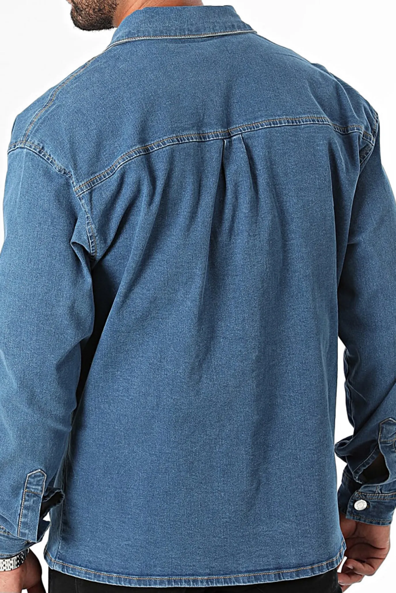 Мужская синяя джинсовая рубашка DPLoose Oversized Denim Shirt 4