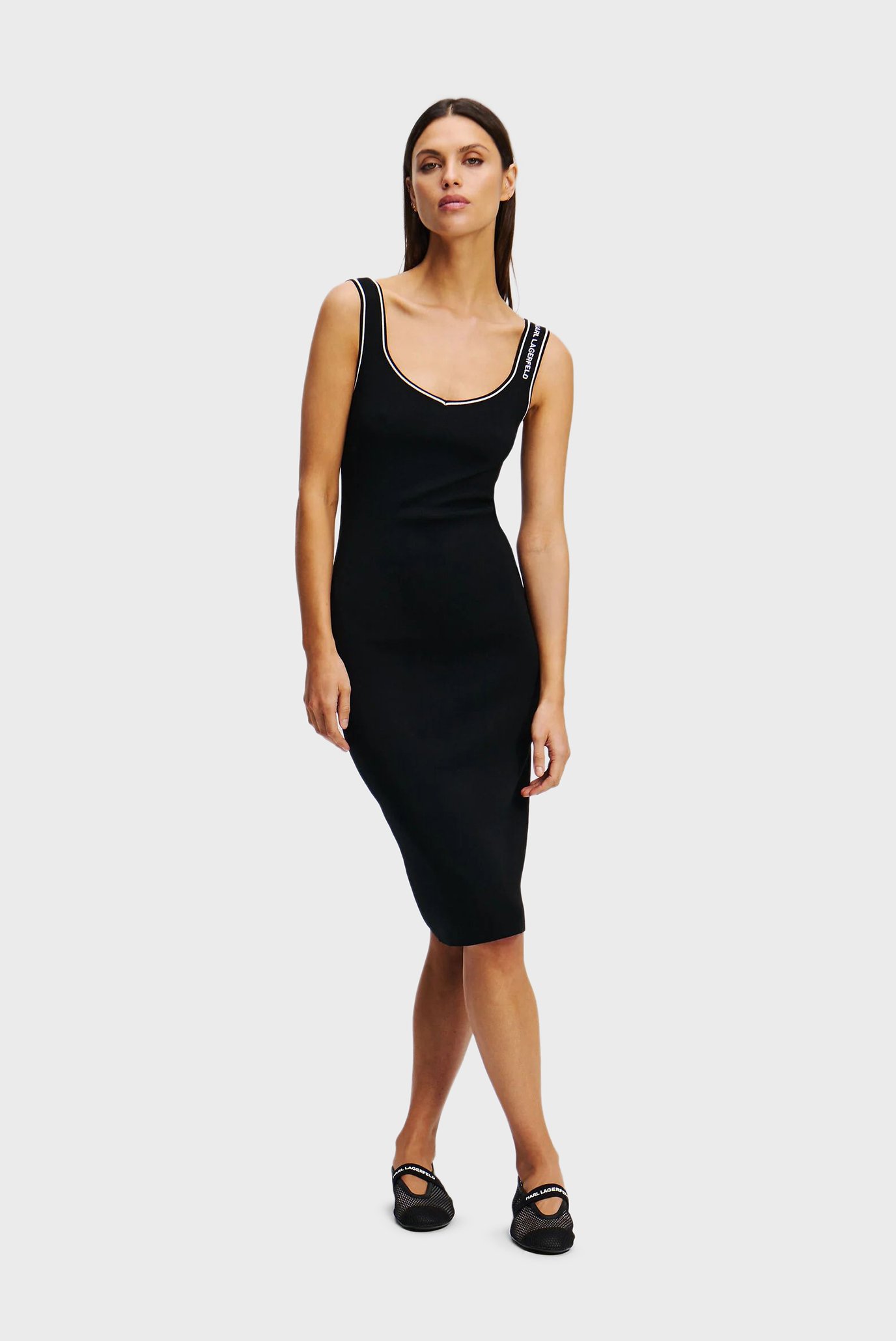 Женское черное платье KNIT BODYCON DRESS Черный XS Karl Lagerfeld A2W13018 Женское черное платье KNIT BODYCON DRESS Черный XS Karl Lagerfeld A2W13018