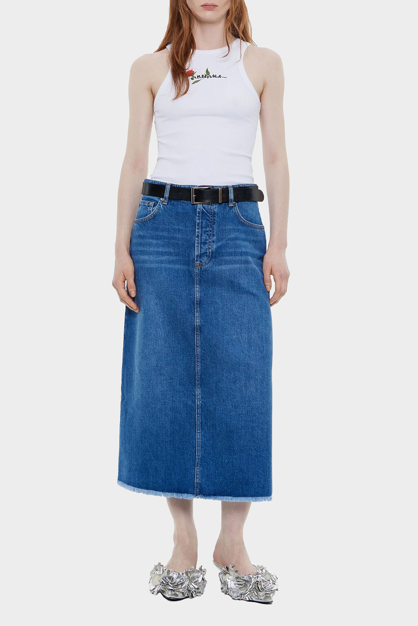 Женская синяя джинсовая юбка 1
