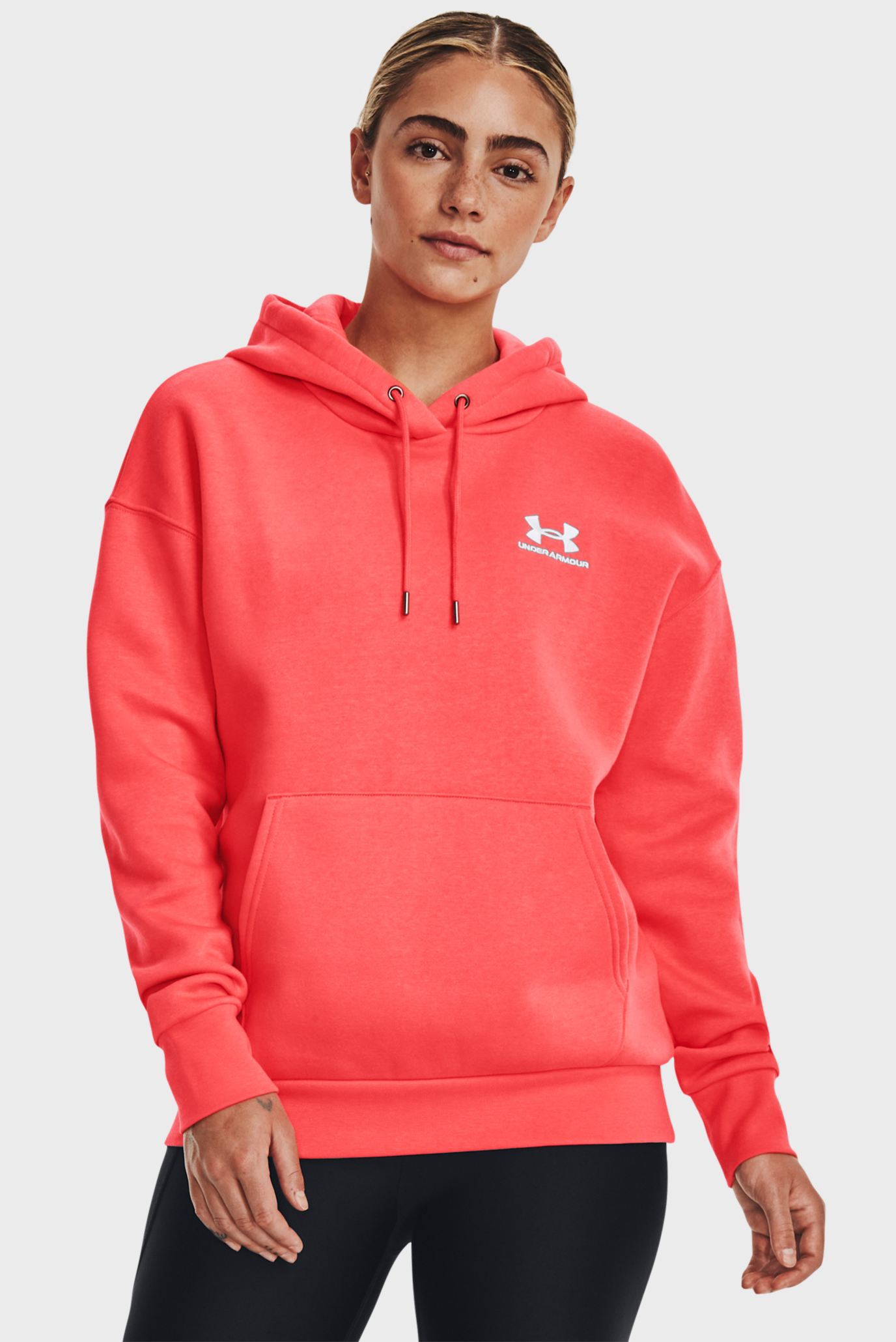 Женское коралловое худи Essential Fleece Hoodie 1