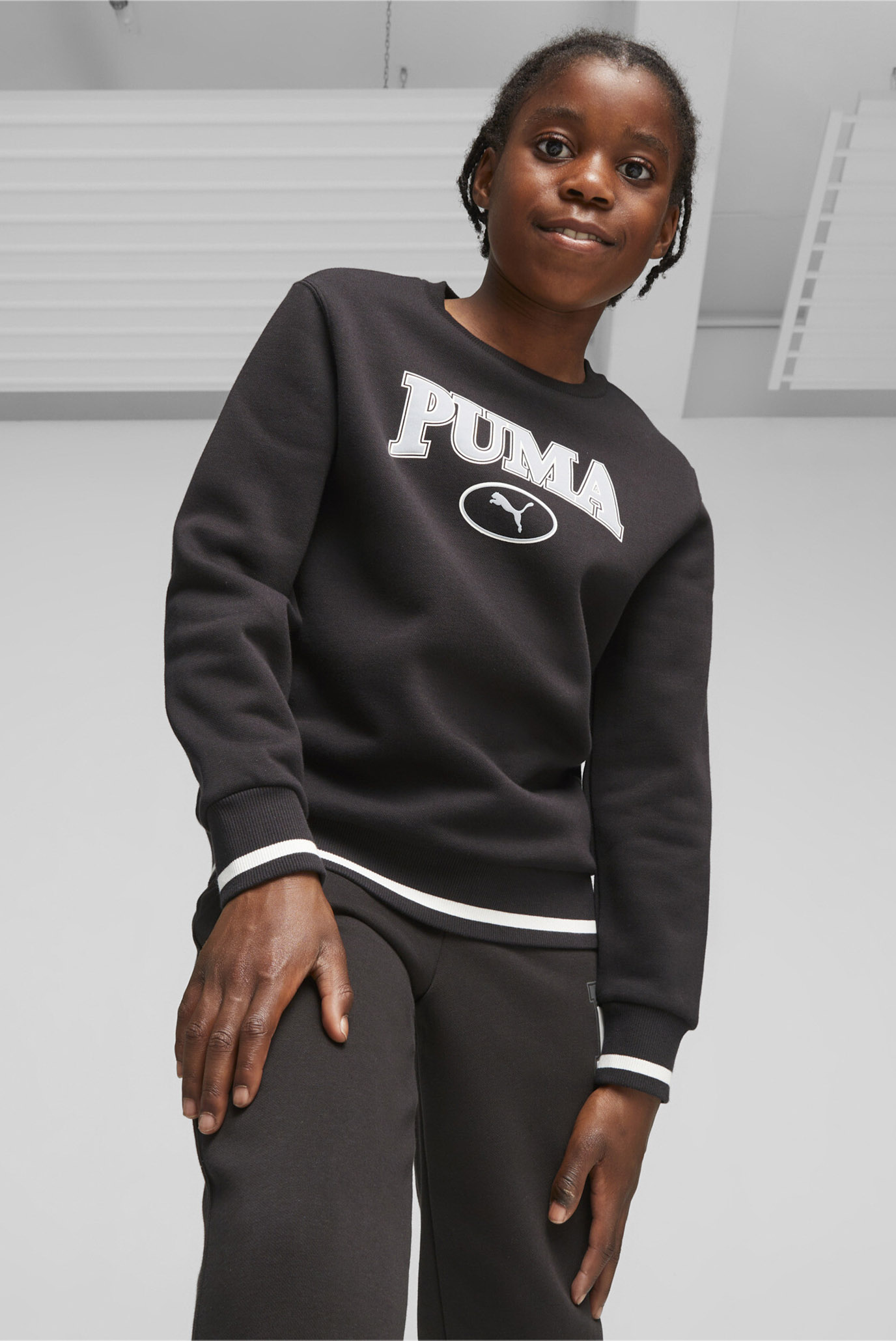 Детский черный свитшот PUMA SQUAD Youth Sweatshirt 1