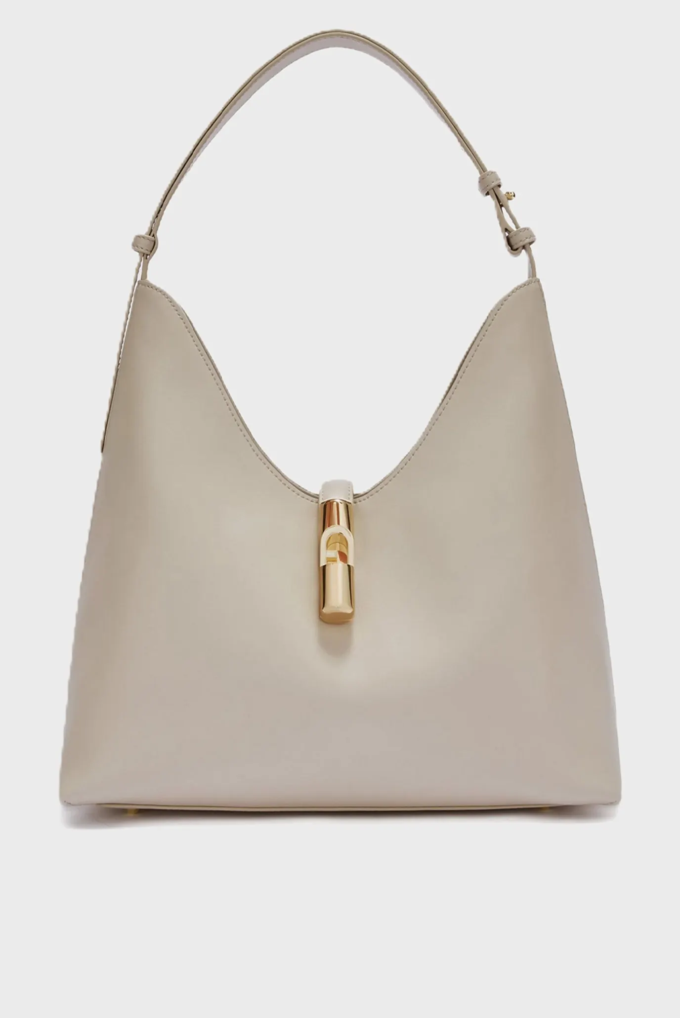 Женская бежевая кожаная сумка 1