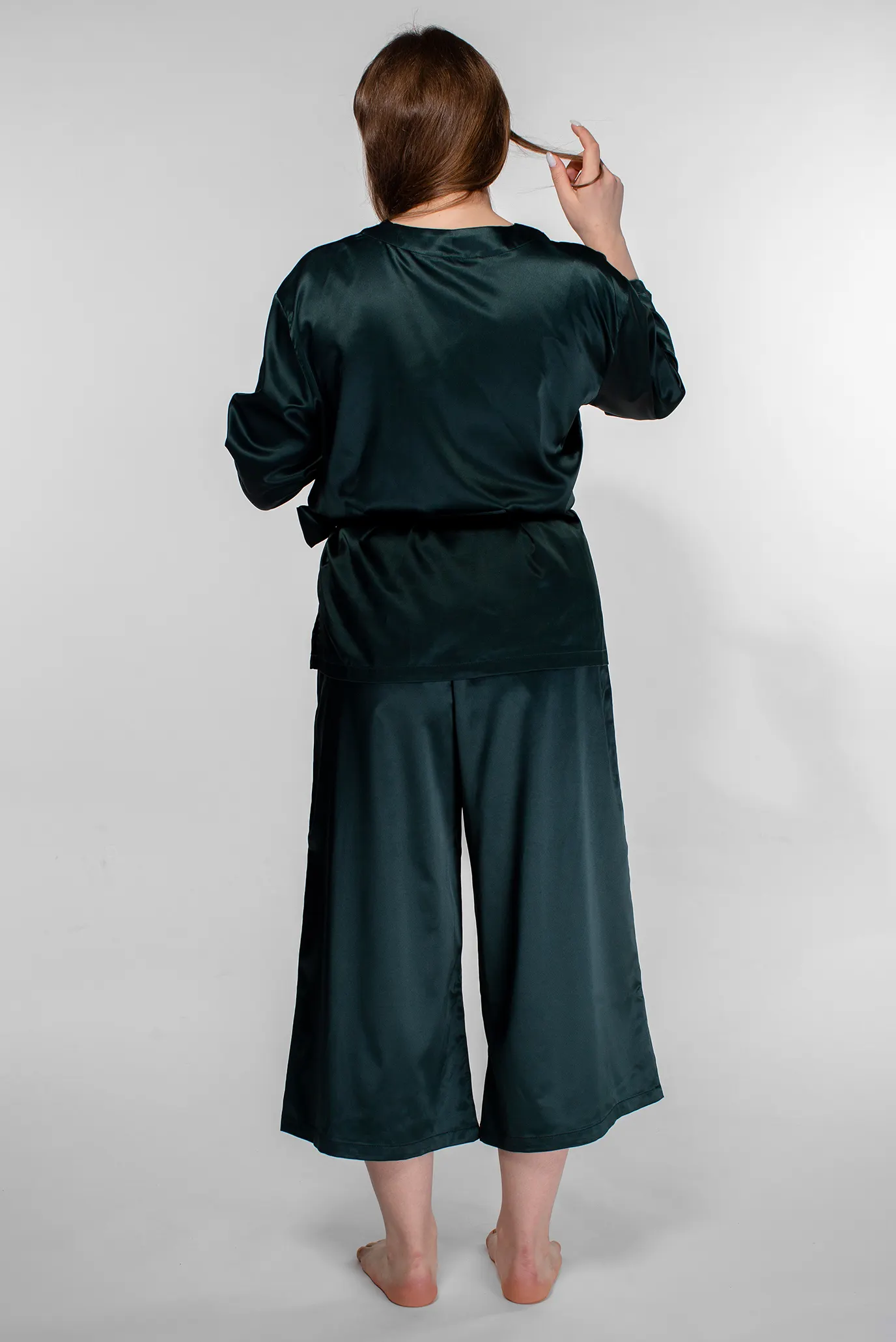 Жіночий темно-зелений кардиган 4