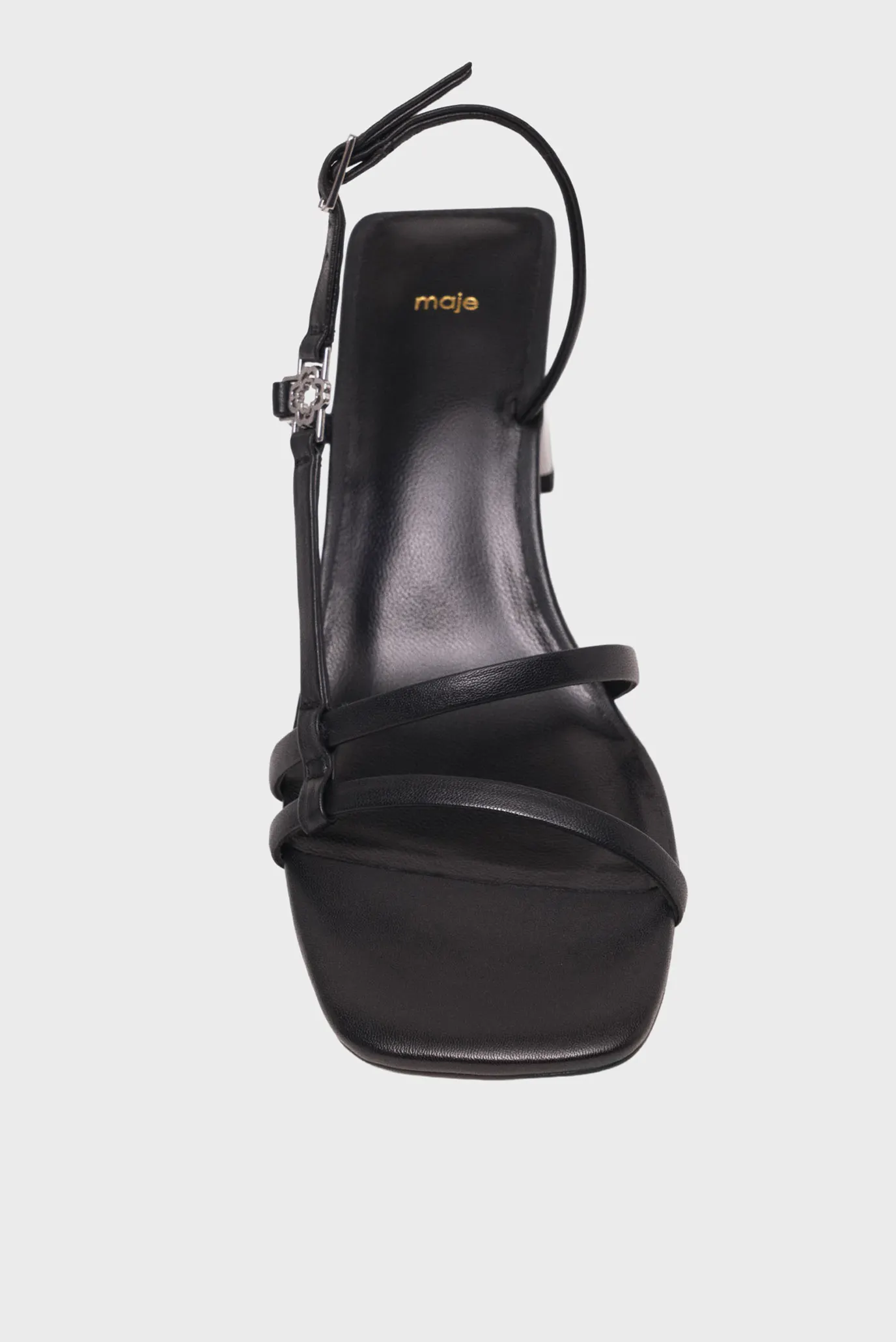 Жіночі чорні шкіряні босоніжки 4