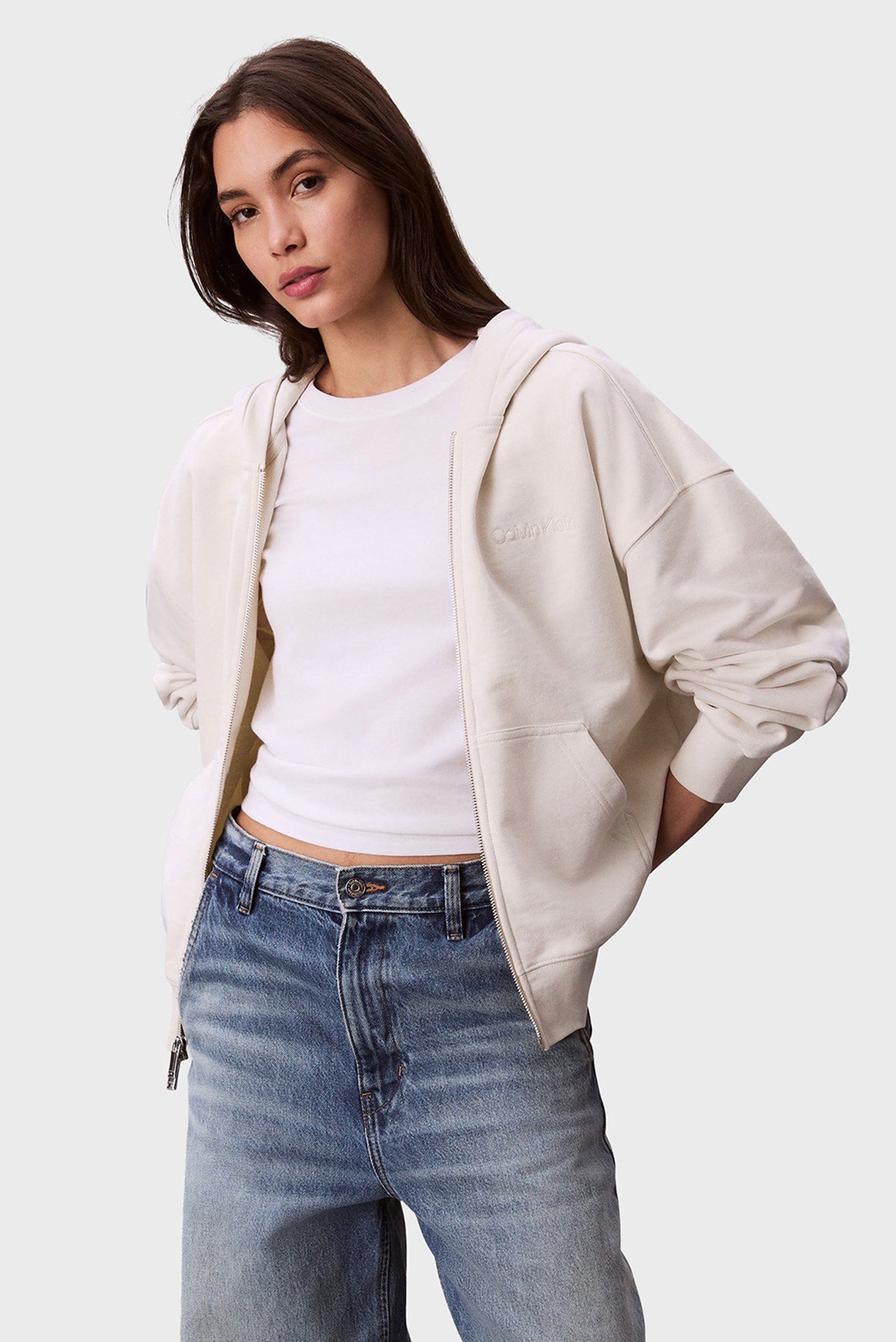 Женское белое худи FRENCH TERRY Белый XS Calvin Klein LV044C211G Женское белое худи FRENCH TERRY Белый XS Calvin Klein LV044C211G