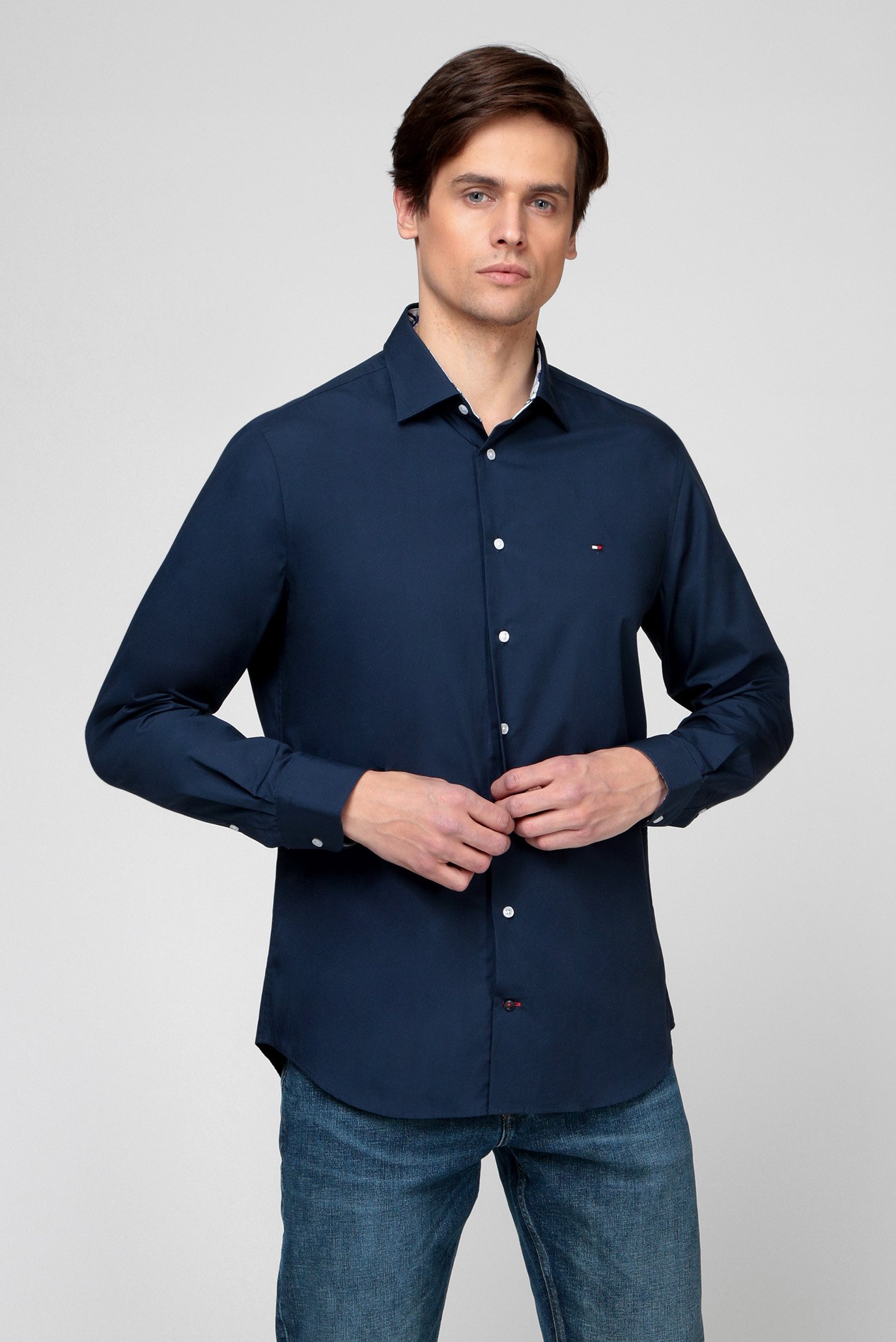 Мужская темно-синяя рубашка CL SOLID POPLIN 1