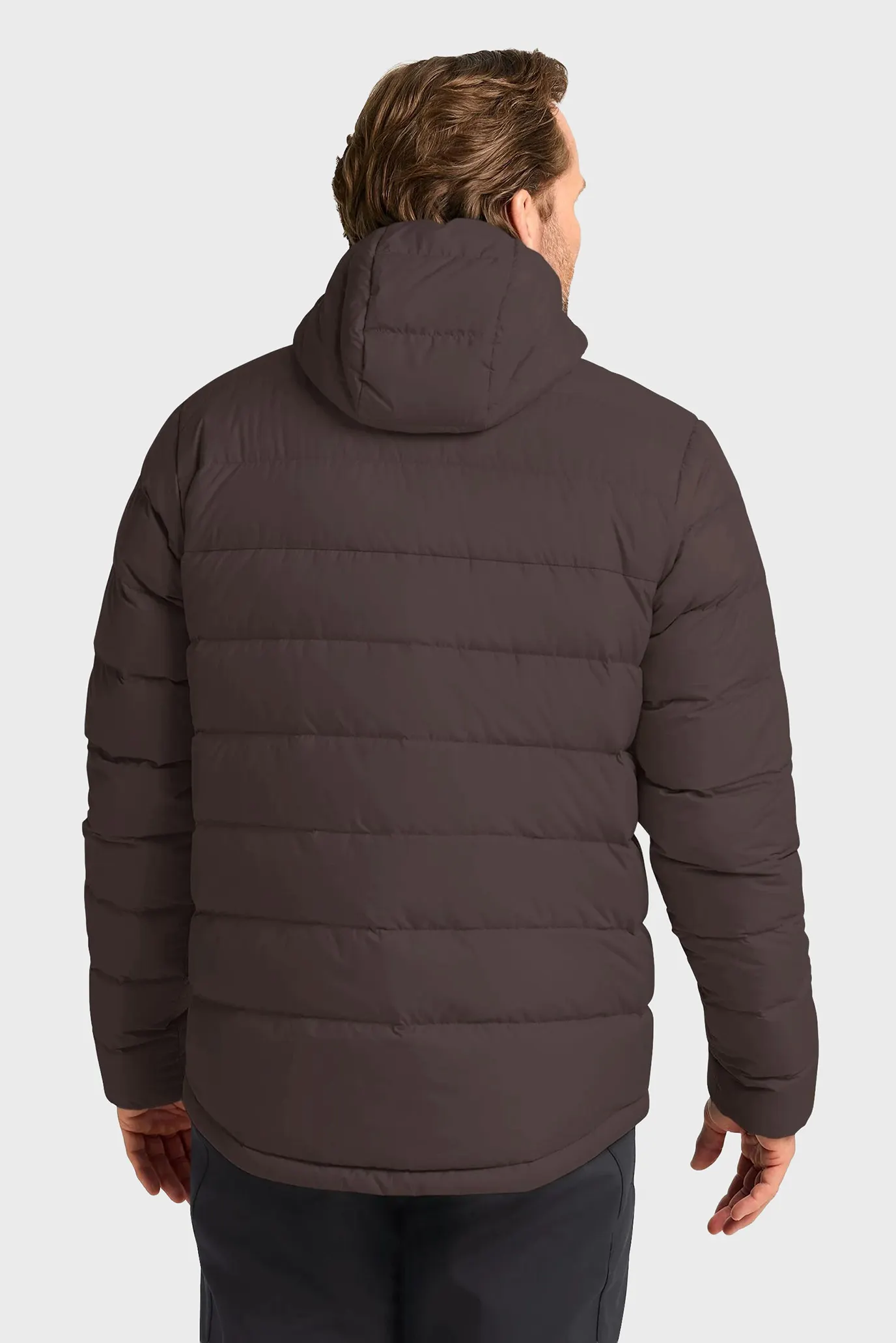 Мужской темно-коричневый пуховик 3