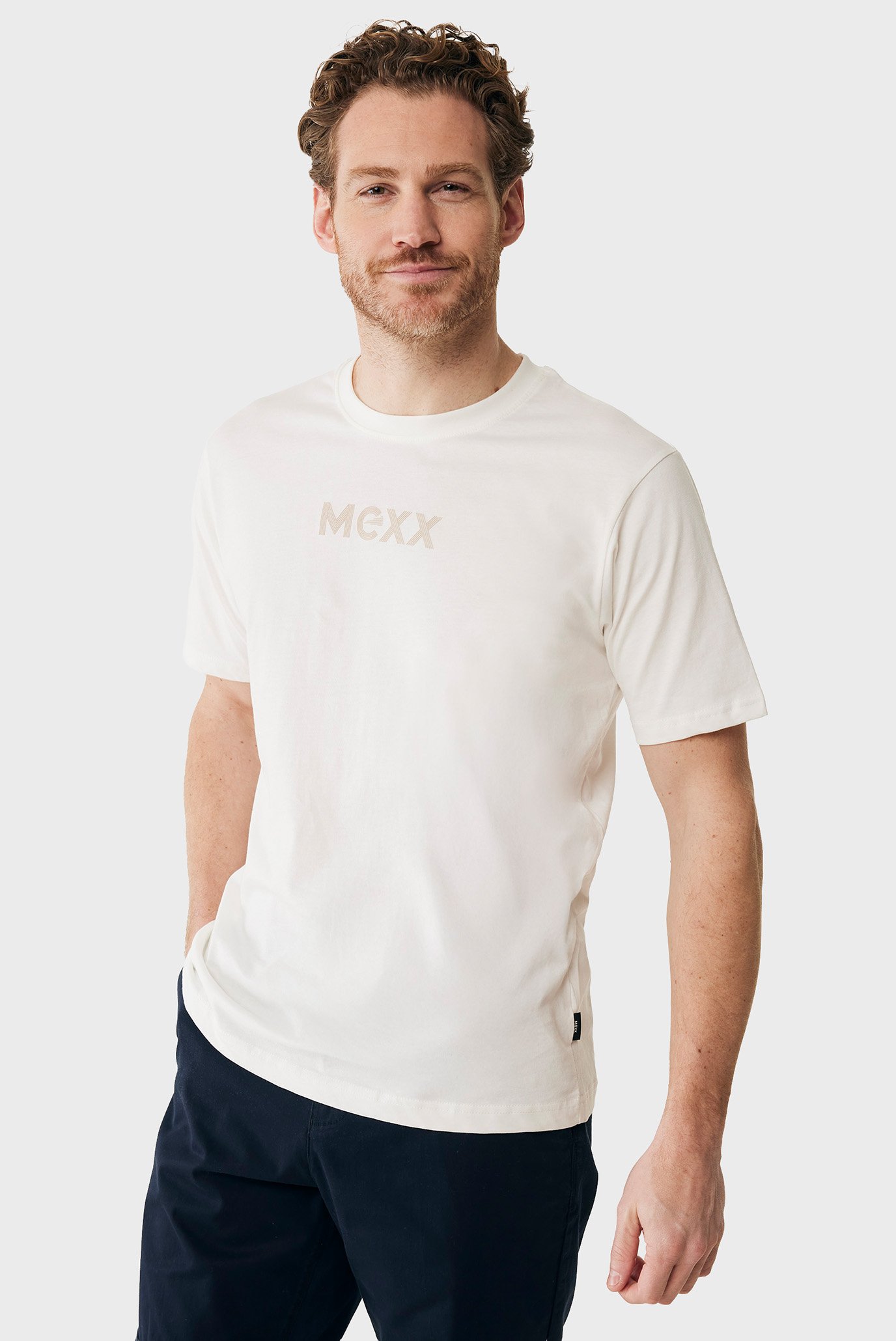 Мужская белая футболка Logo print t-shirt regular fit Белый XXL Mexx MF007800751M Мужская белая футболка Logo print t-shirt regular fit Белый XXL Mexx MF007800751M