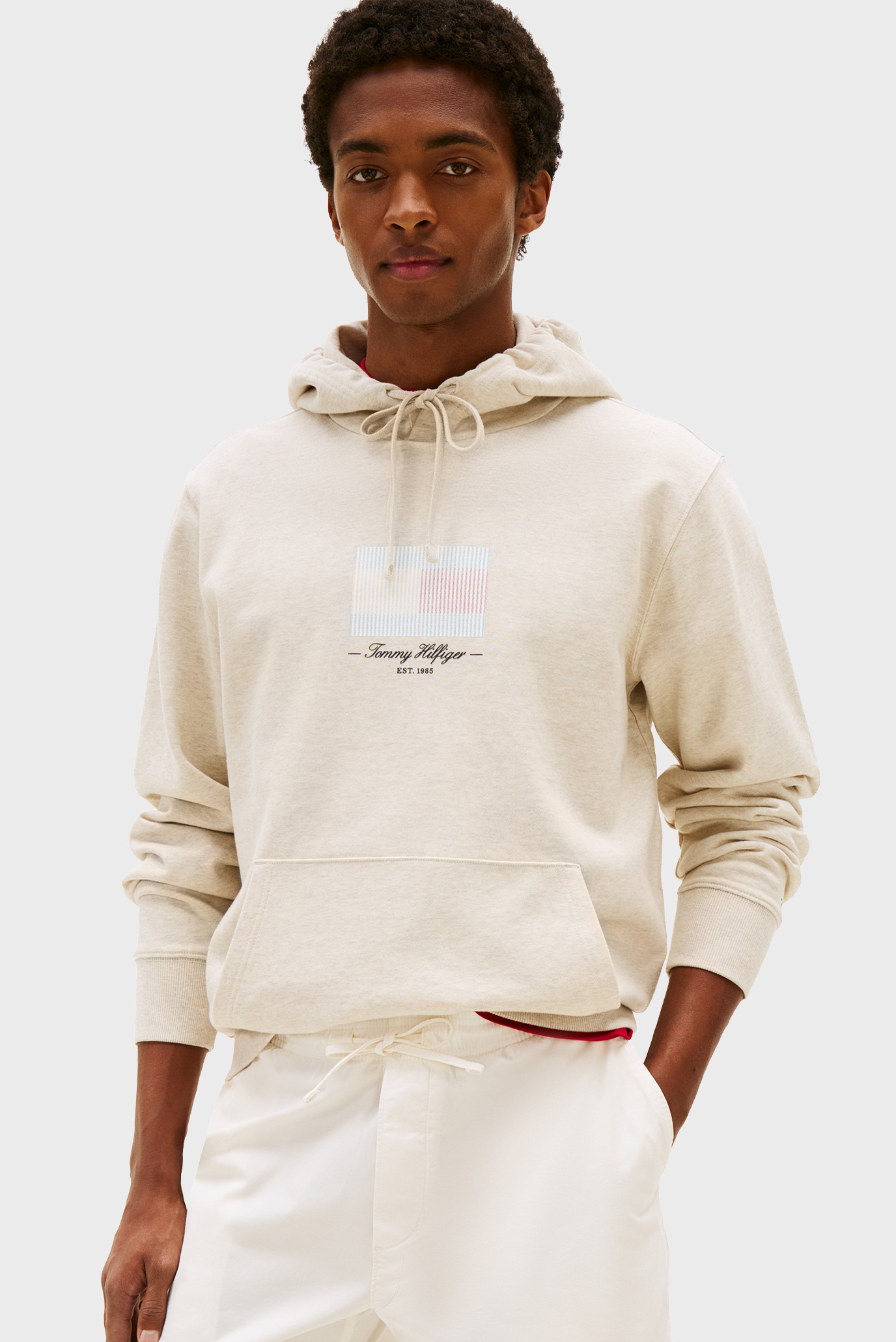 Мужское бежевое худи ITHACA FLAG Бежевый L Tommy Hilfiger MW0MW39377 Мужское бежевое худи ITHACA FLAG Бежевый L Tommy Hilfiger MW0MW39377