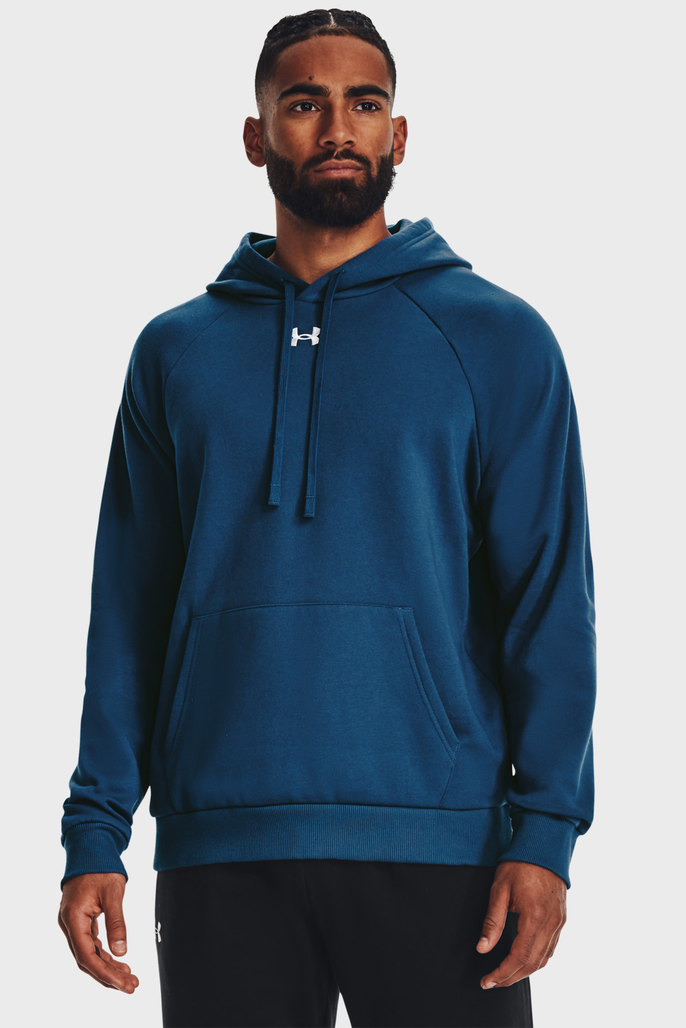 Мужское темно-синее худи UA Rival Fleece Hoodie 1