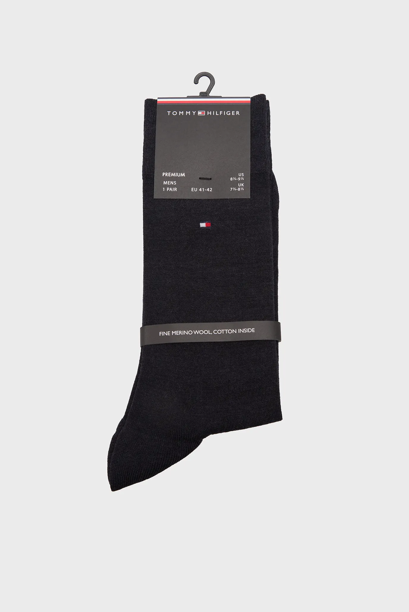 Чоловічі темно-сині вовняні шкарпетки PREMIUM 1