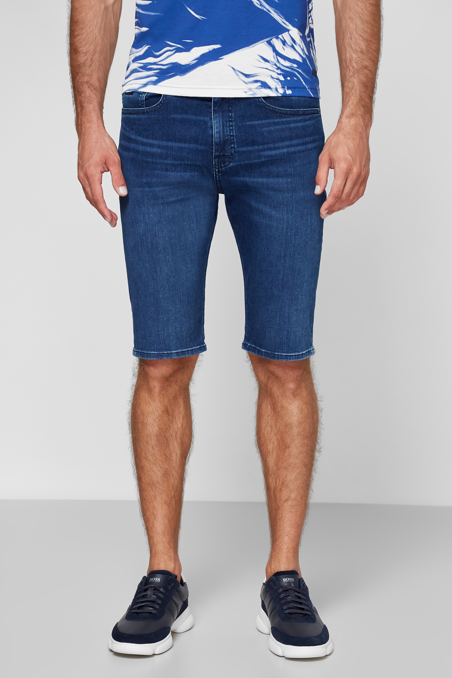 Мужские темно-синие джинсовые шорты 1