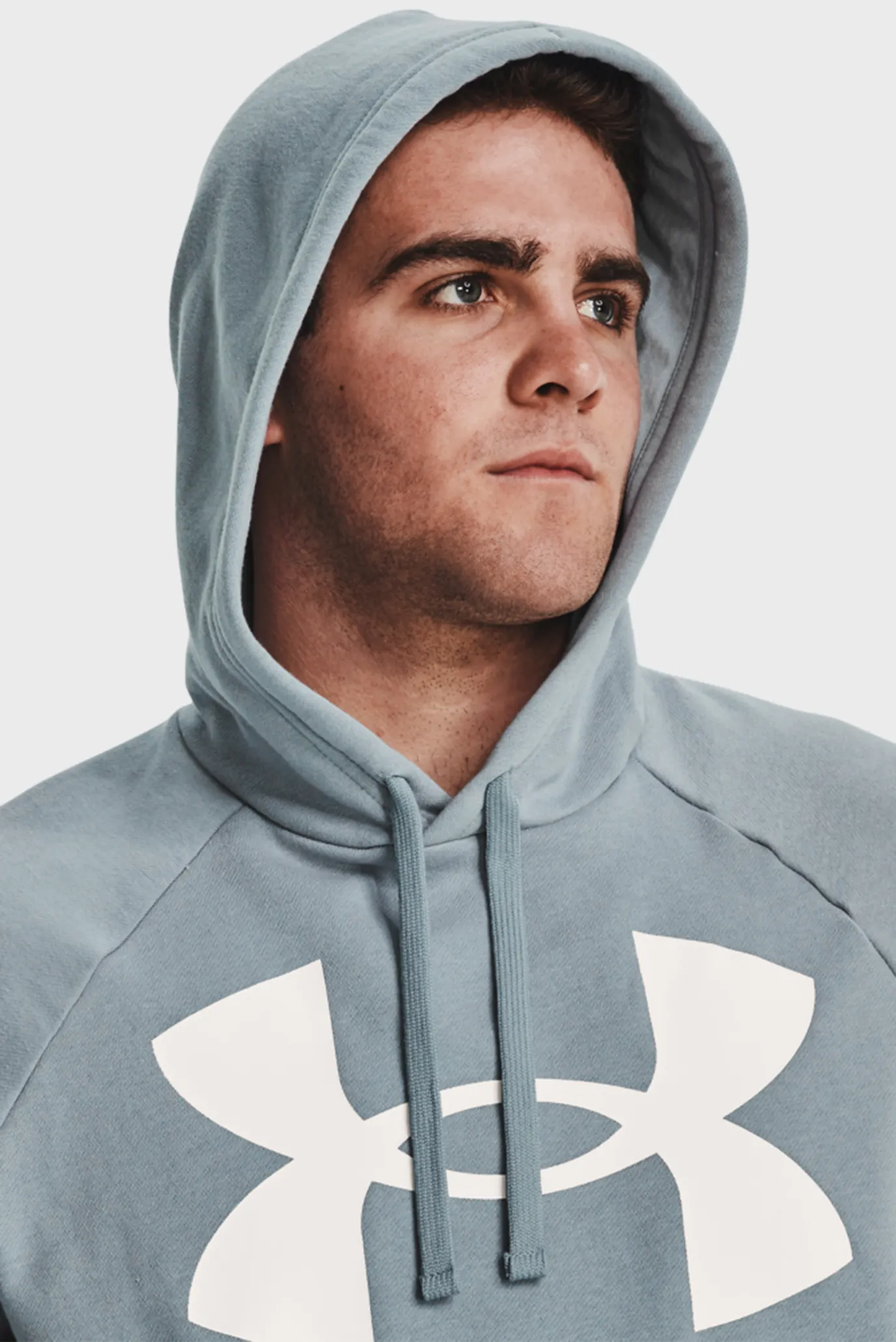 Чоловіче блакитне худі UA Rival Fleece Big Logo HD 4