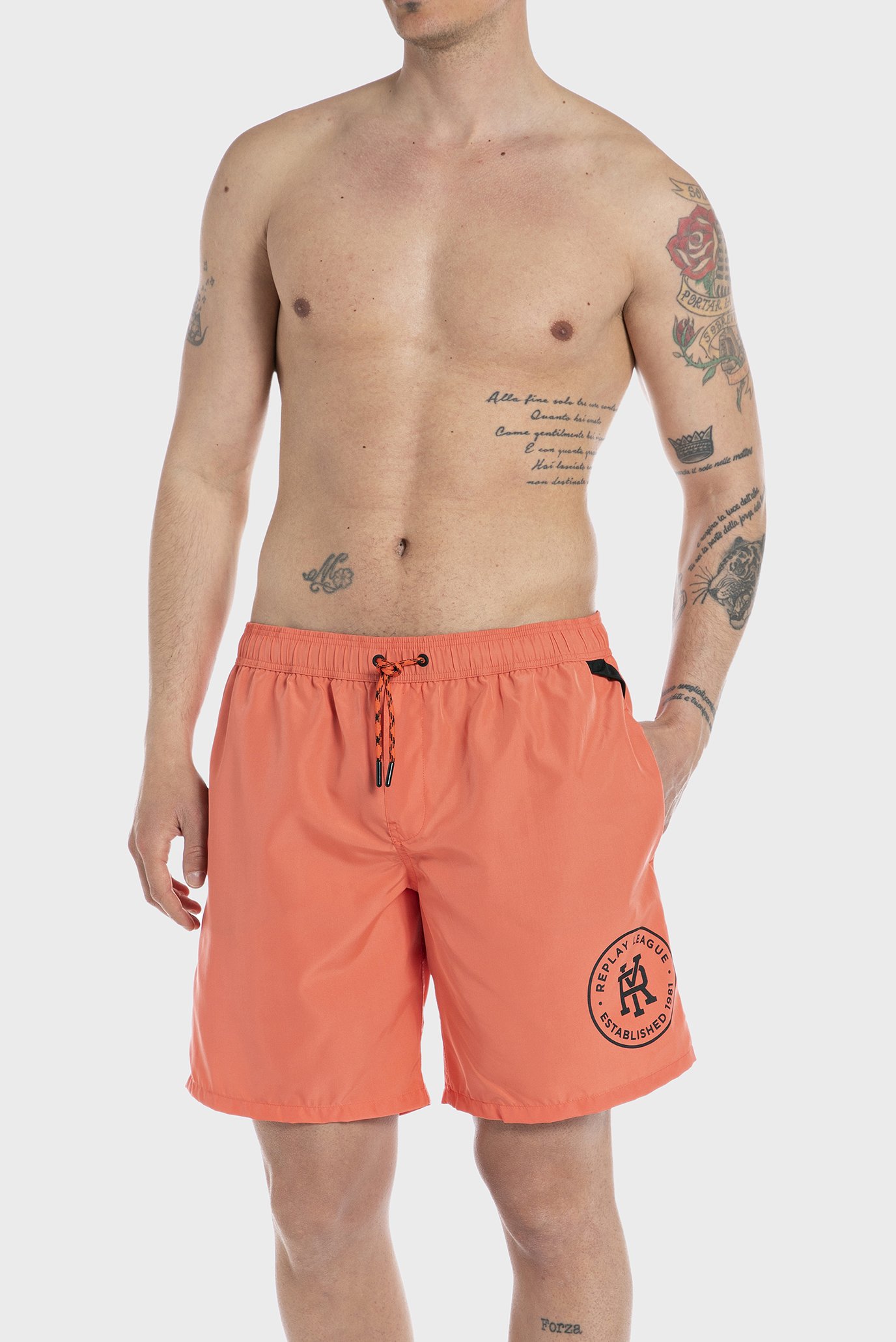 Мужские оранжевые плавательные шорты 1