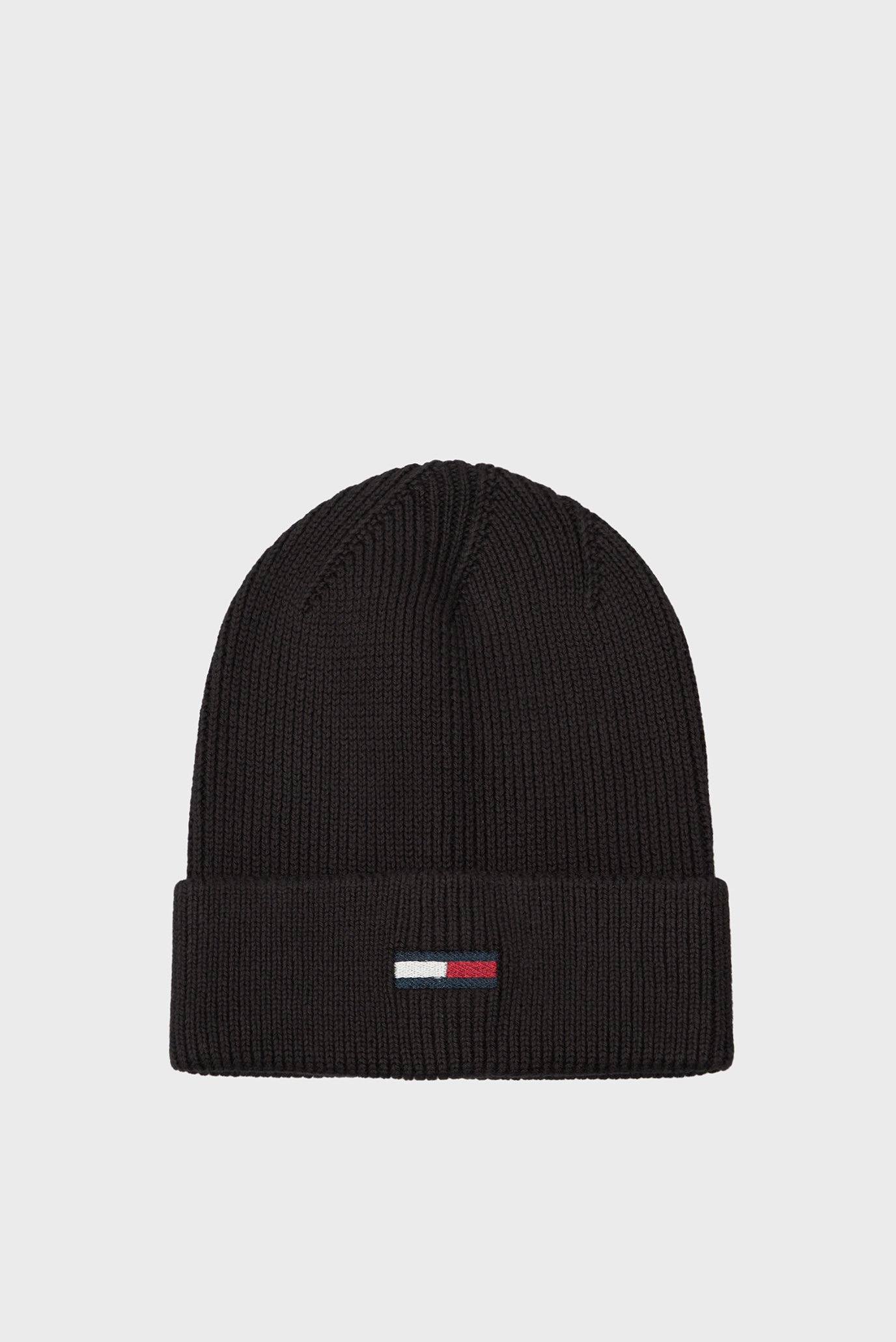 Женская черная шапка TJW ELONGATED FLAG BEANIE 1