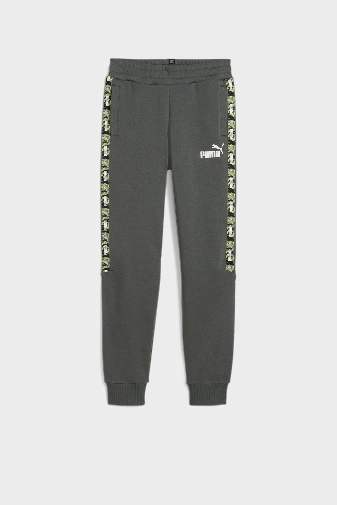 Детские темно-серые спортивные брюки ESS TAPE CAMO Youth Sweatpants 1