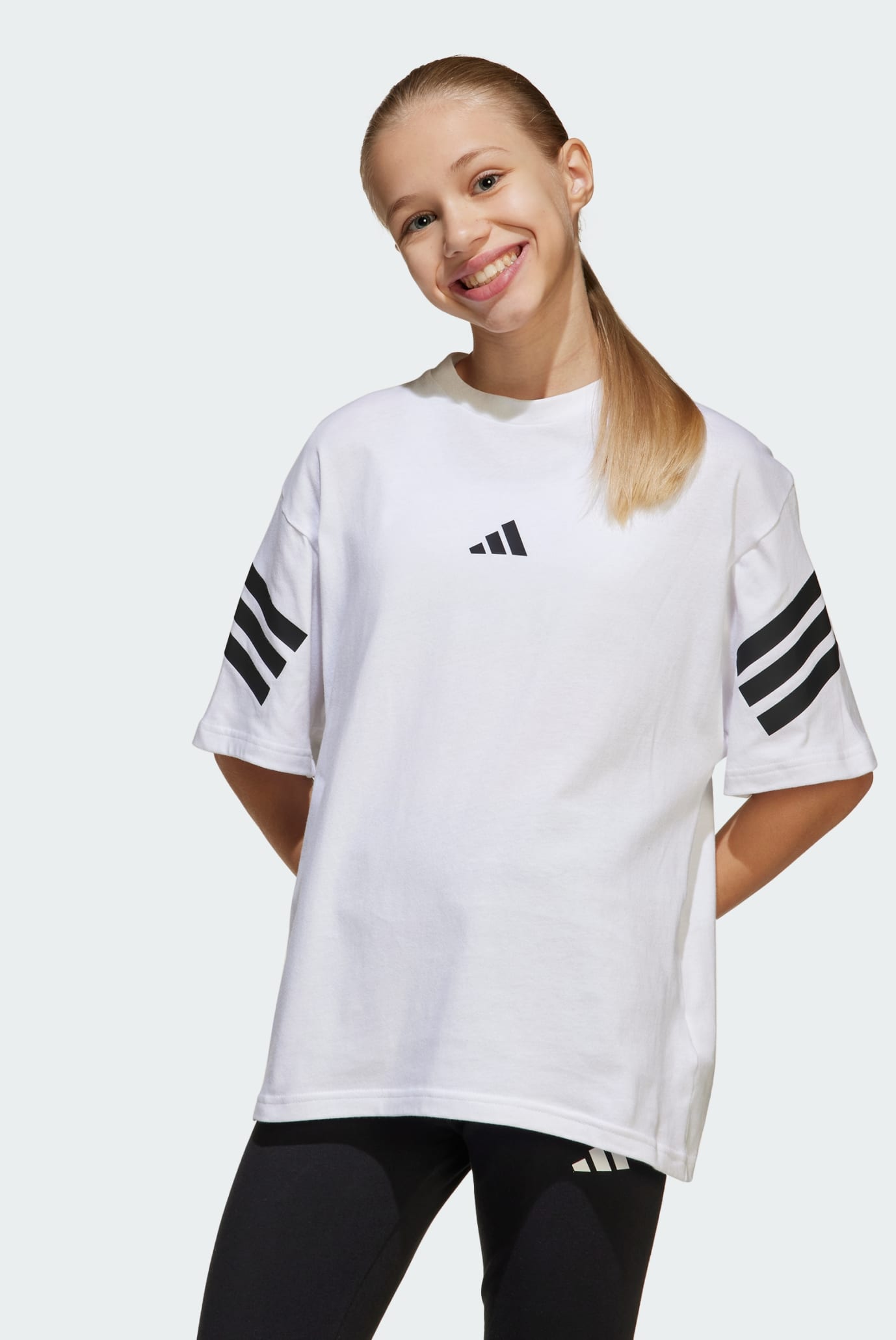 Детская белая футболка Future Icons 3-Stripes Kids 1