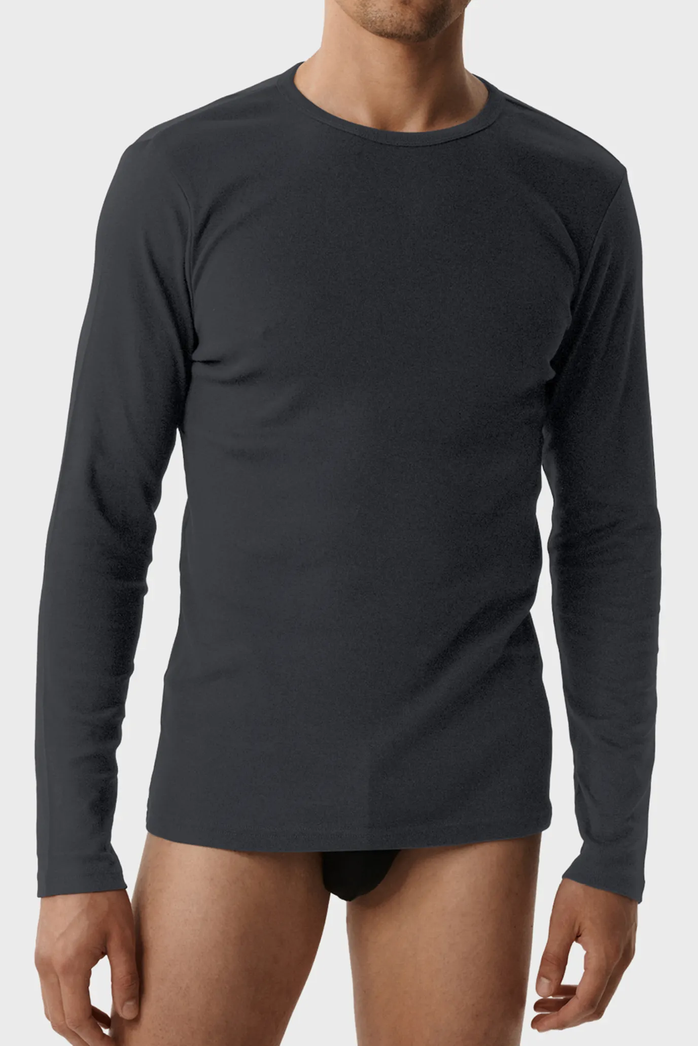 Чоловічий темно-сірий лонгслів 1