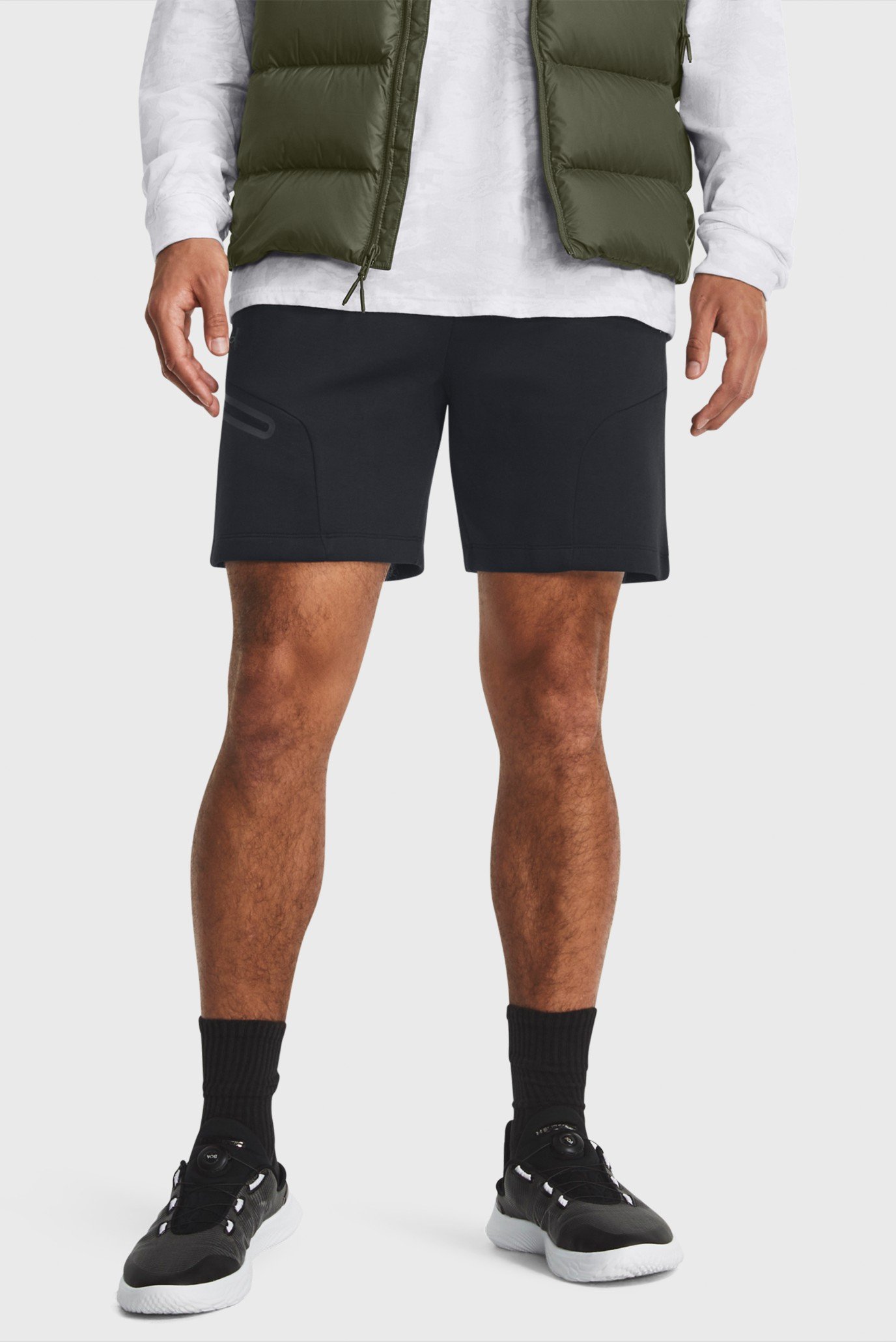 Чоловічі чорні шорти UA Unstoppable Flc Shorts 1