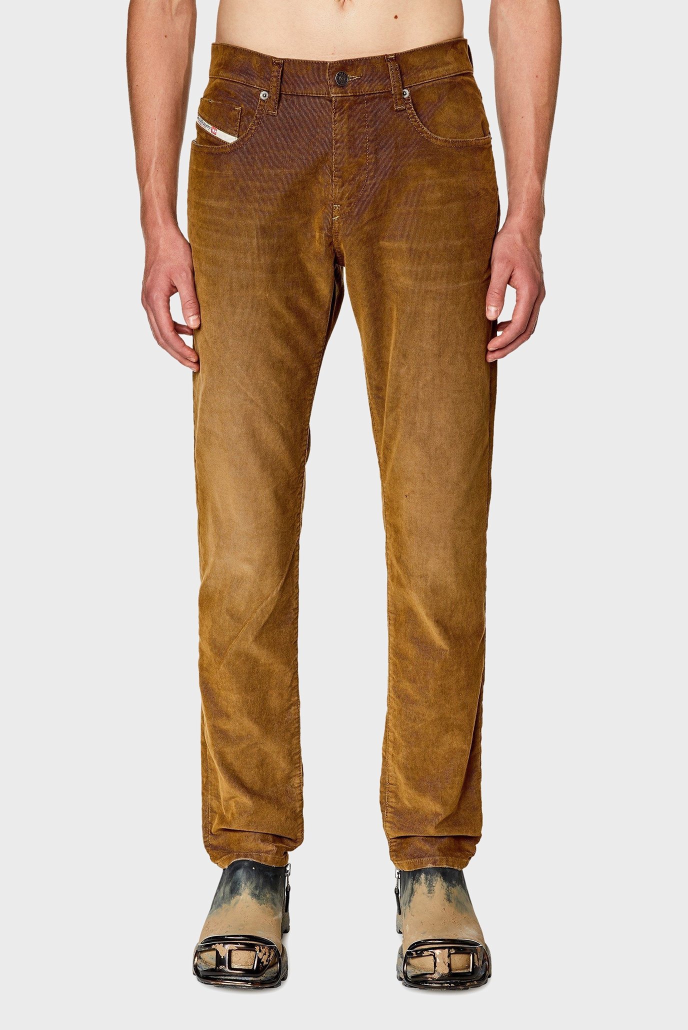 Чоловічі коричневі вельветові джинси 2019 D-STRUKT 1