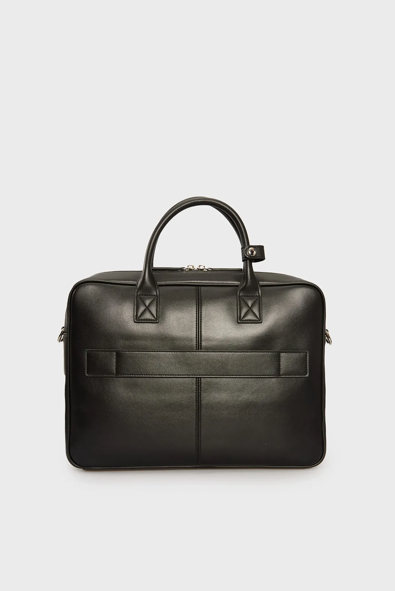 Чоловіча чорна шкіряна сумка для ноутбука 4