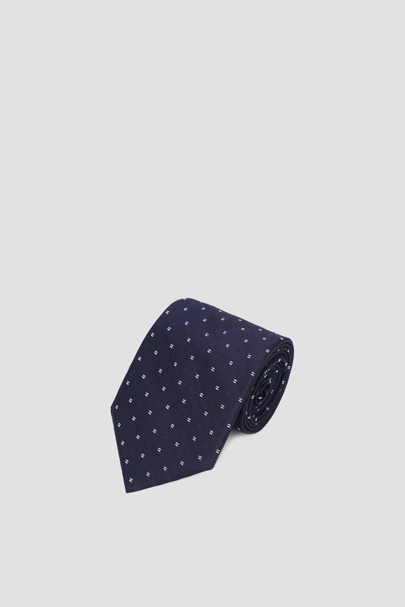 Чоловіча темно-синя шовкова краватка з візерунком 1