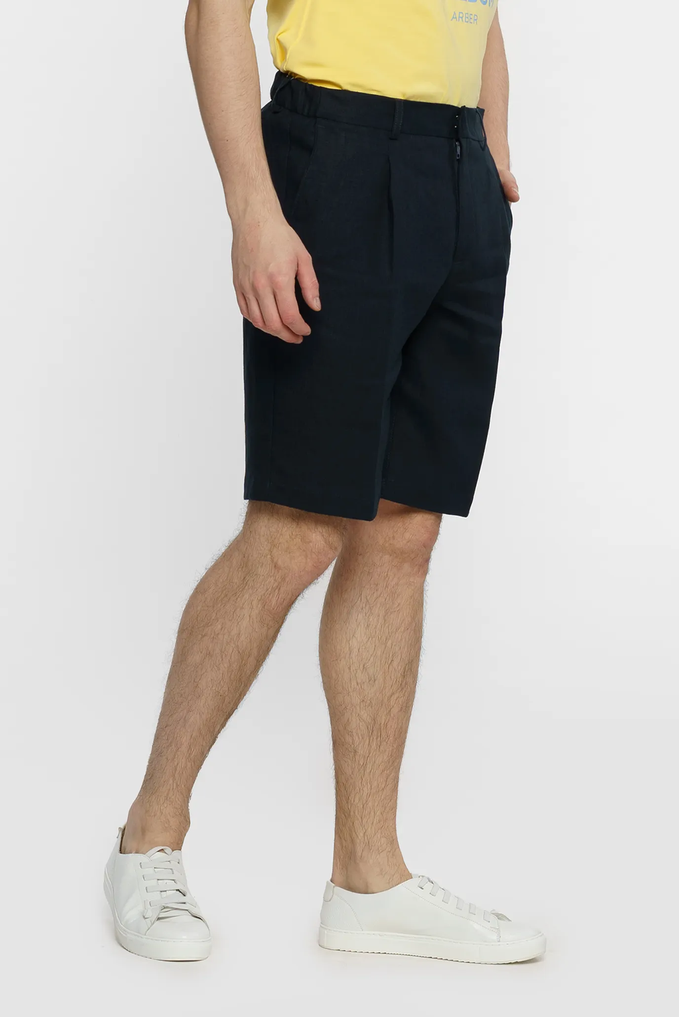 Чоловічі темно-сині лляні шорти 3