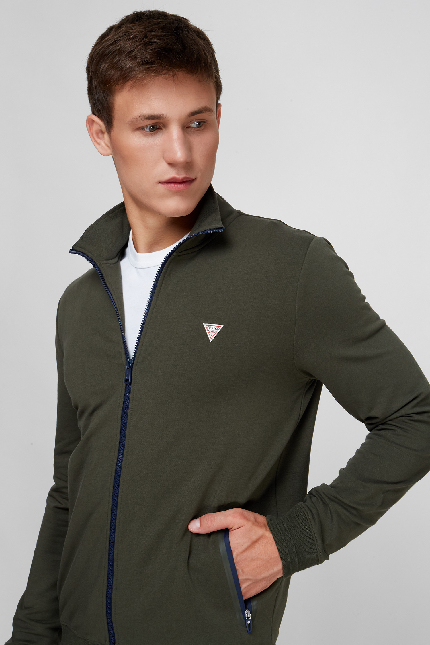 Muzhskaya Zelenaya Sportivnaya Kofta Guess M0yq80 K7on0 G8x8 Md Fashion