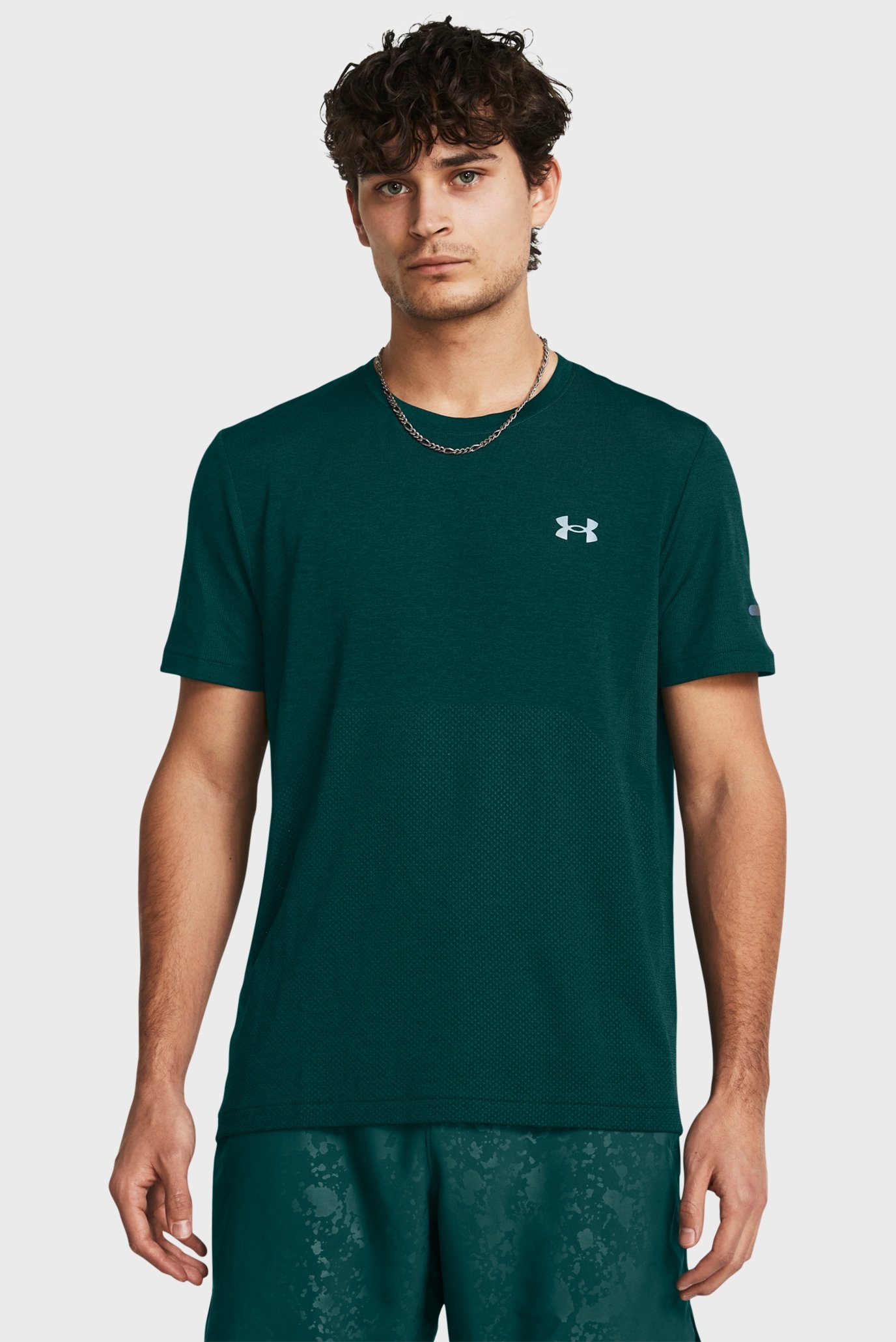 Мужская зеленая футболка UA SEAMLESS STRIDE SS 1