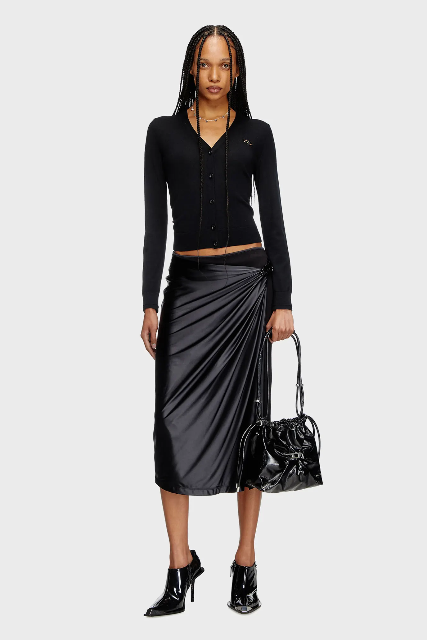 Женский черный шерстяной кардиган M-ALIMA 2