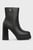 Женские черные кожаные ботильоны TJW HIGH HEEL ANKLE BOOT