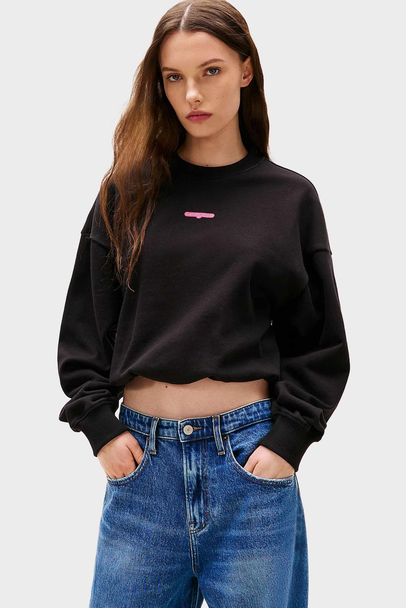 Женский черный свитшот CRP SCRIPT LBL Черный XS Tommy Jeans DW0DW20947