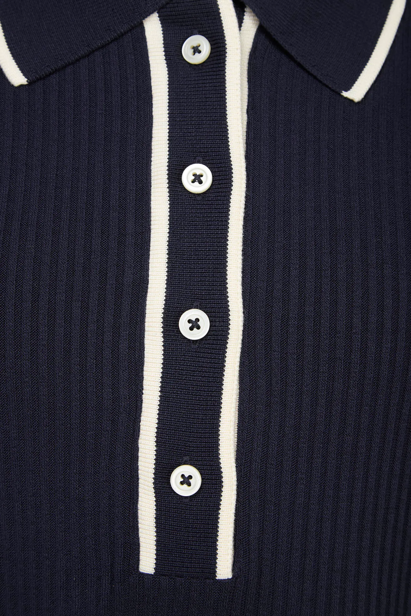 Женское темно-синее поло LIGHTWEIGHT RIBBED SS POLO 5