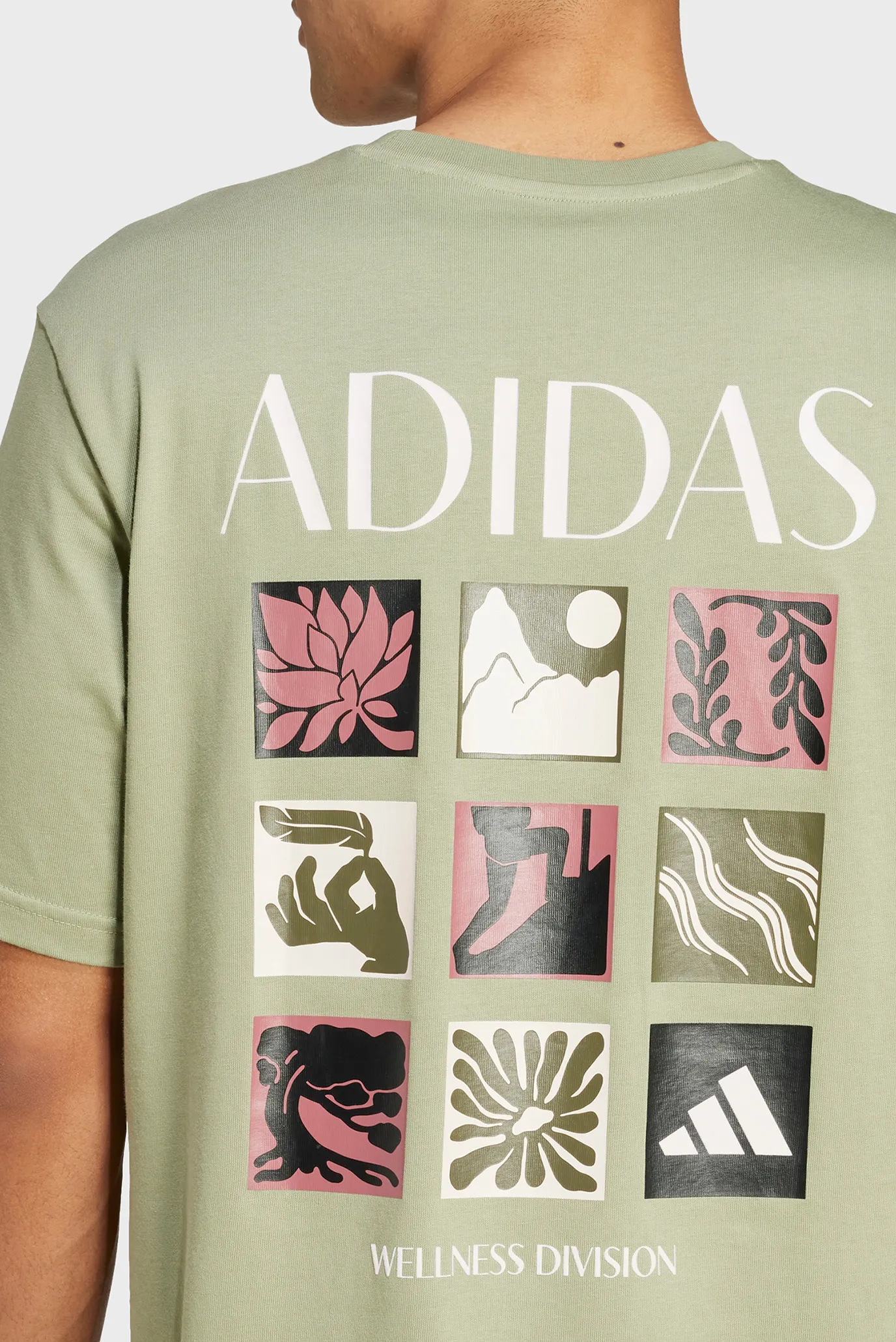 Чоловіча оливкова футболка Wellness Graphic 5