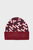 Женская бордовая шапка с узором ICONIC MONOGRAM