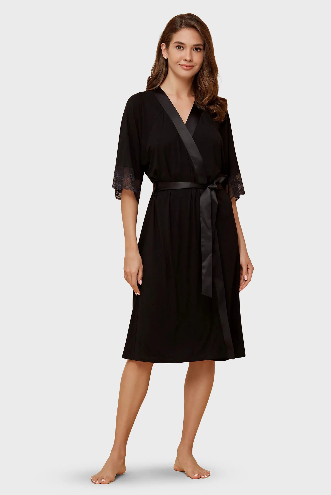 Женский черный пеньюар 1