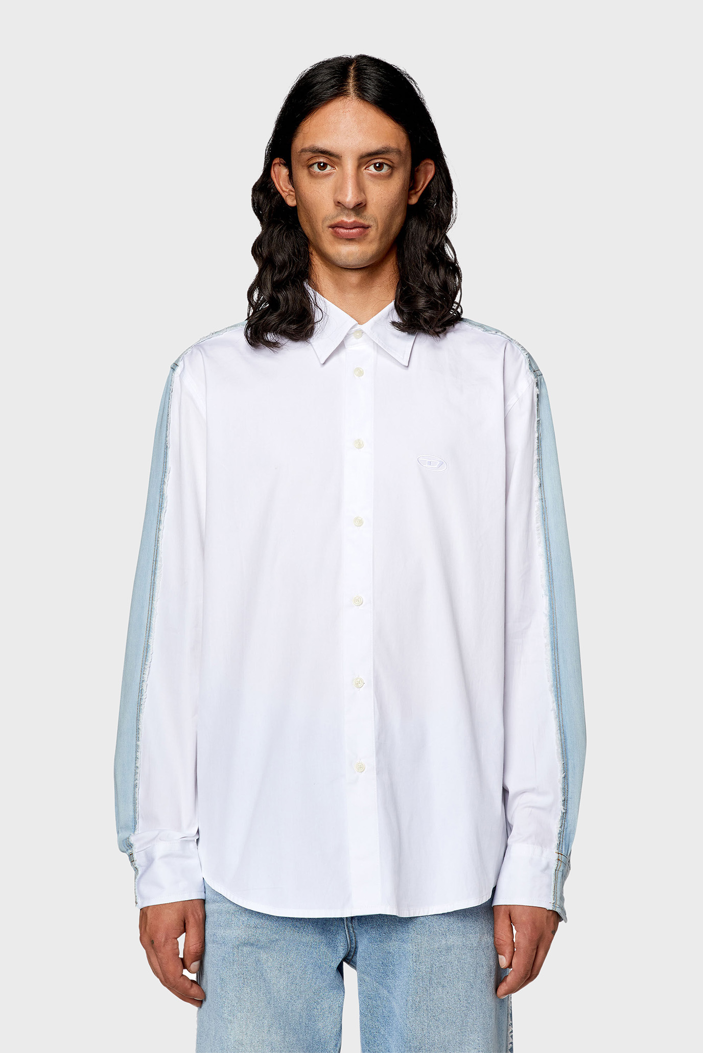 Мужская белая рубашка S-WARH 1