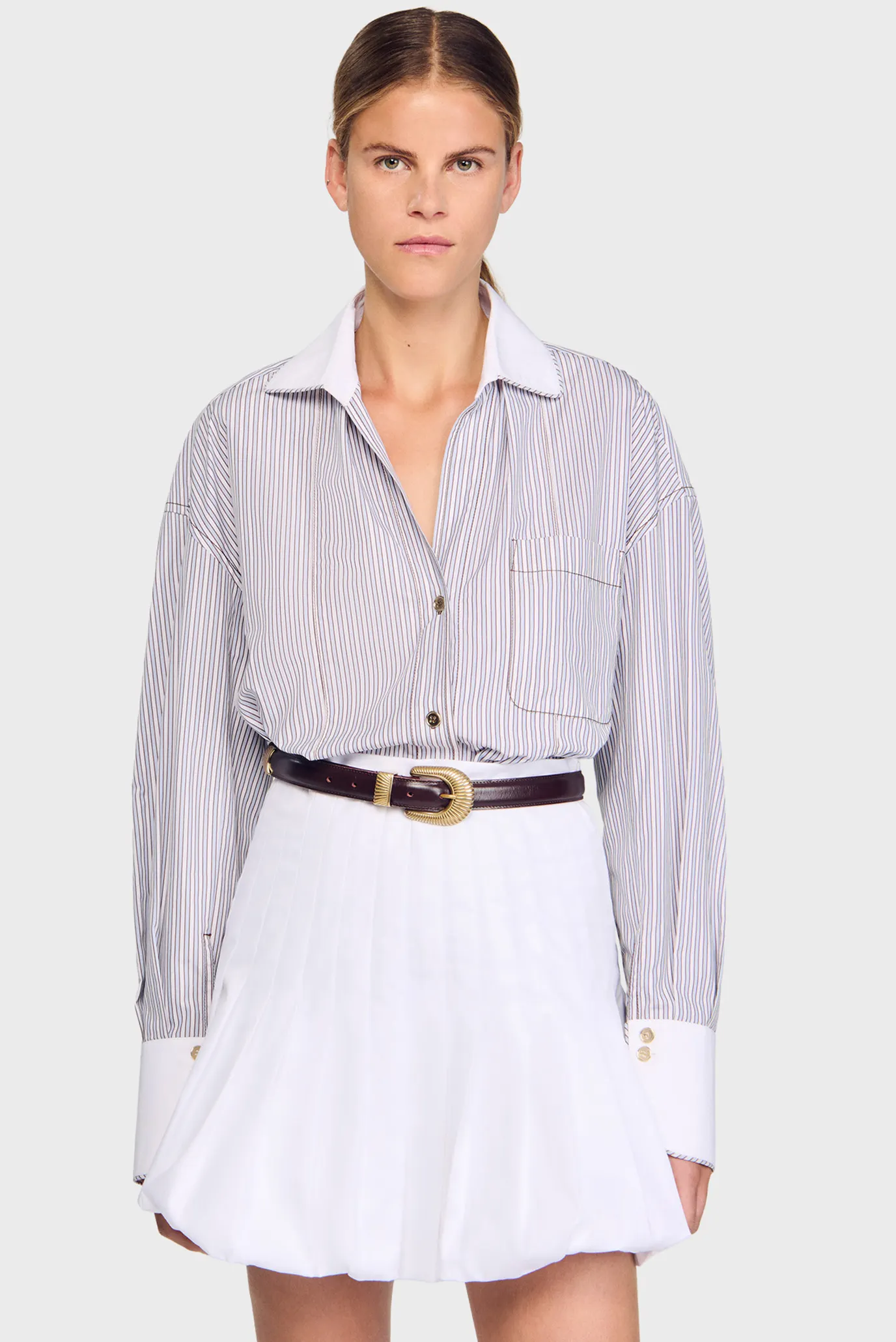 Жіноча сорочка у смужку 5