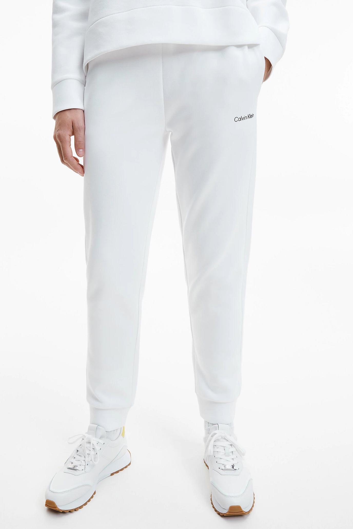 Женские белые спортивные брюки MICRO LOGO ESS 1