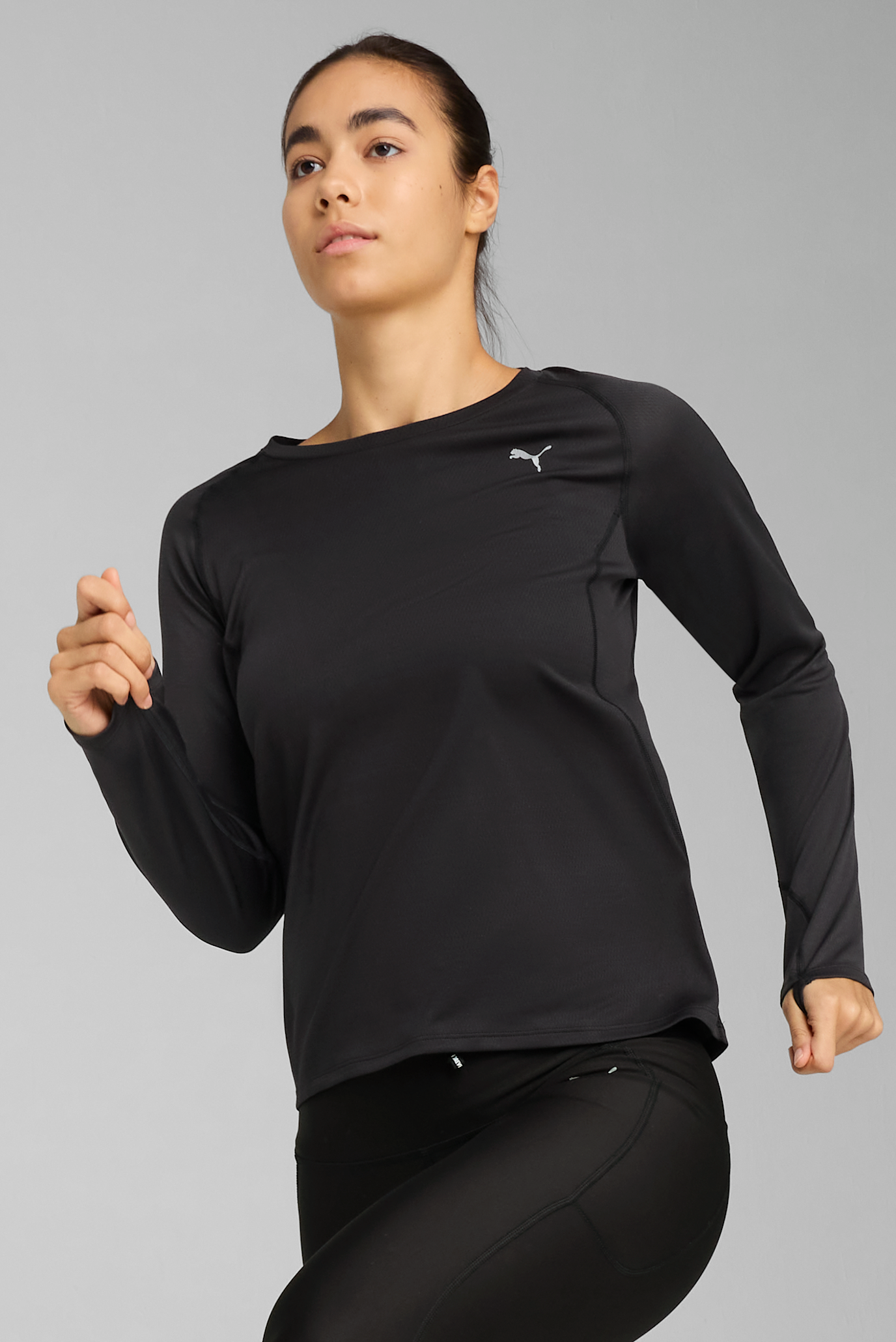 Женский черный лонгслив VELOCITY Long Sleeve Running Top Women 1